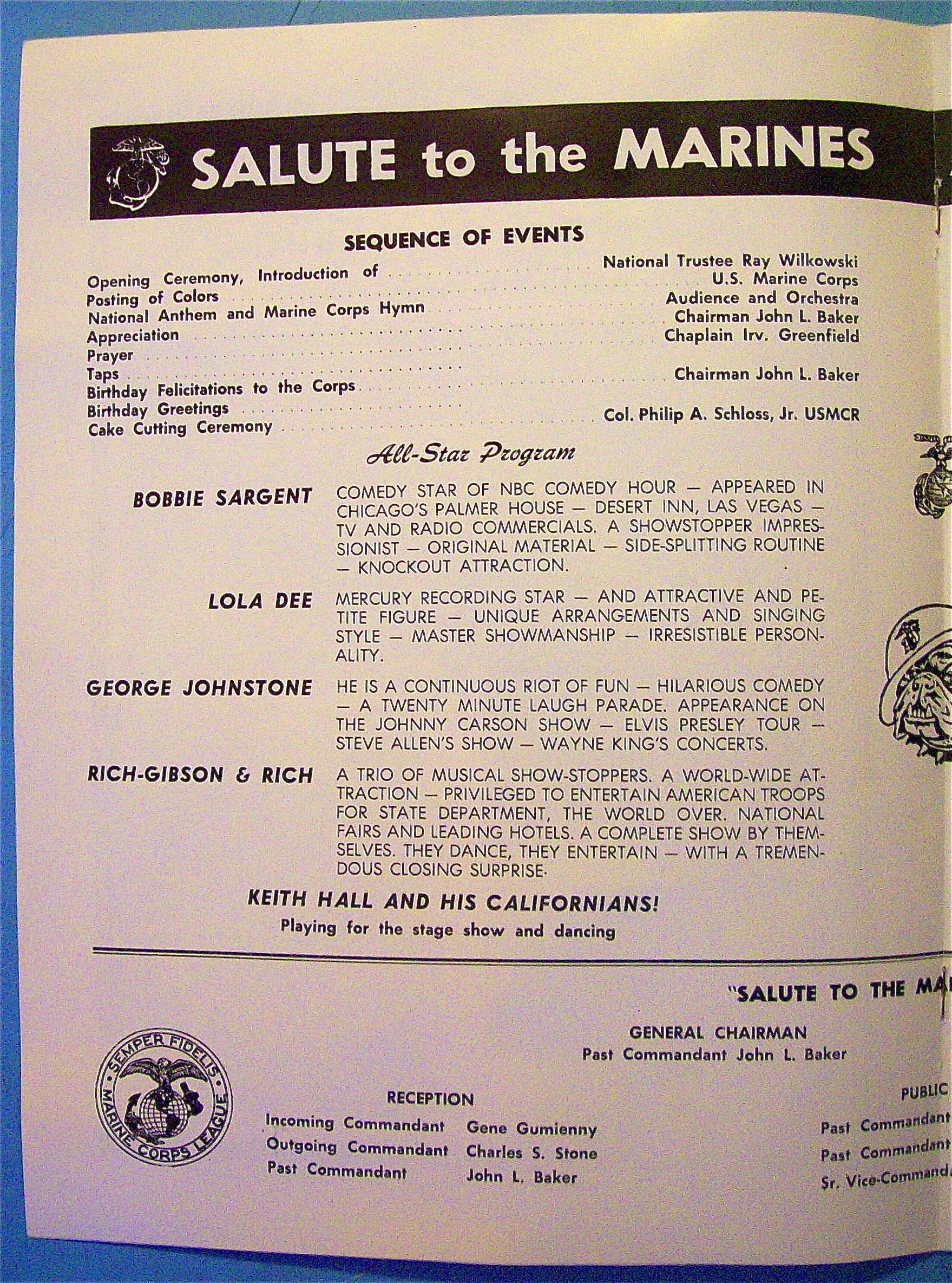 Salute To The Marines Souvenir Program November 9, 1973