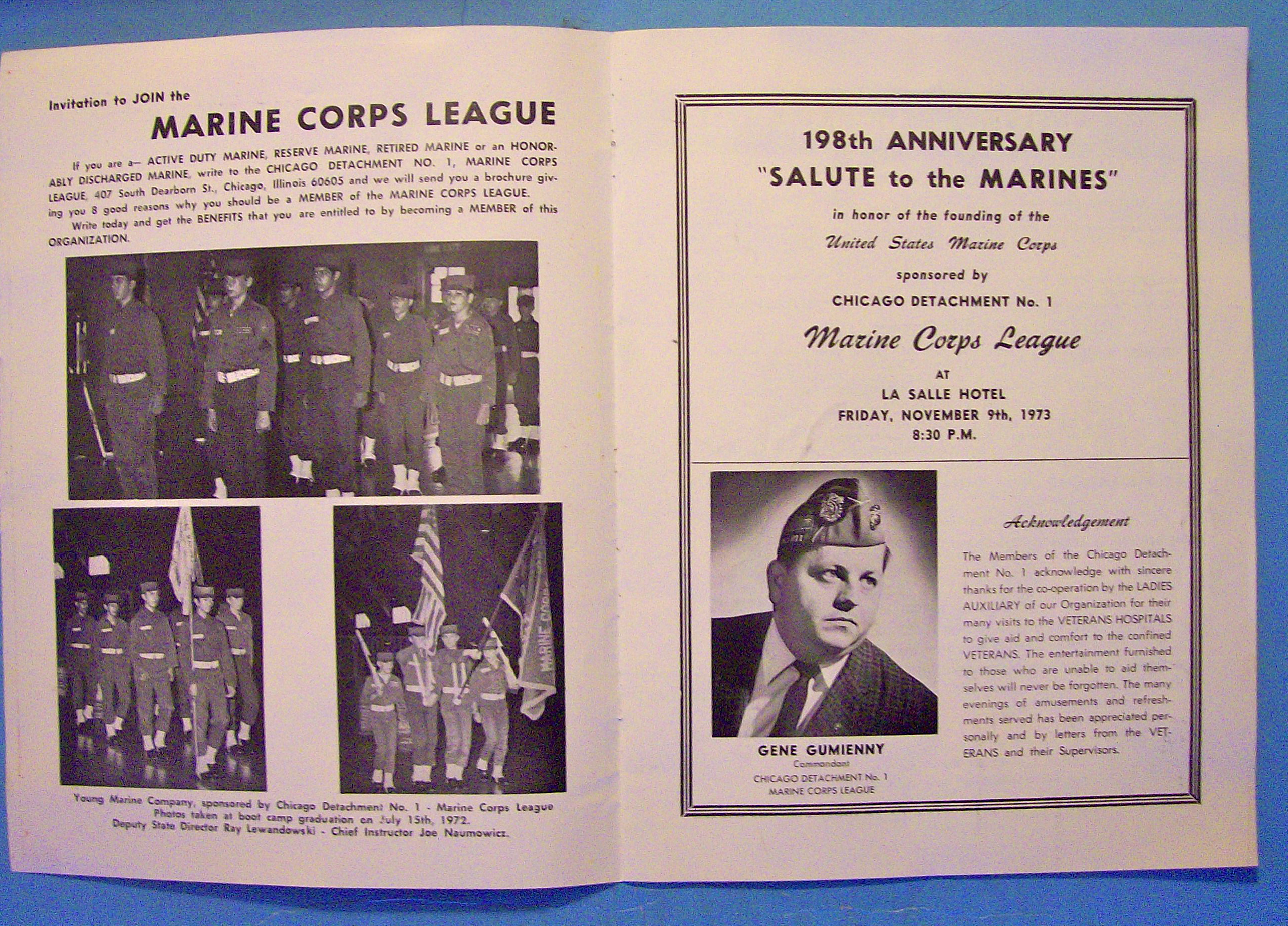 Salute To The Marines Souvenir Program November 9, 1973