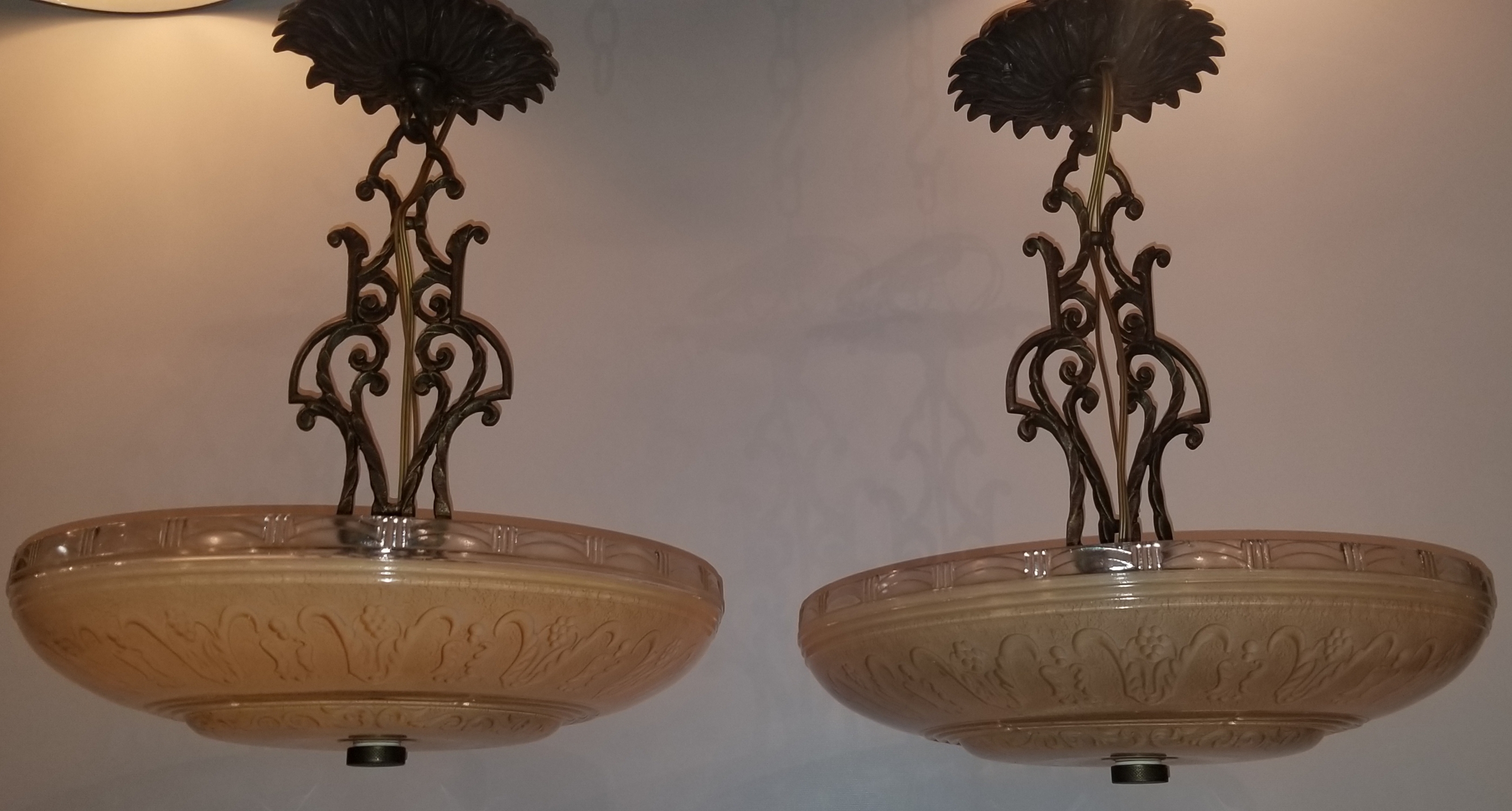 Pair of classic pendant lights  #3657