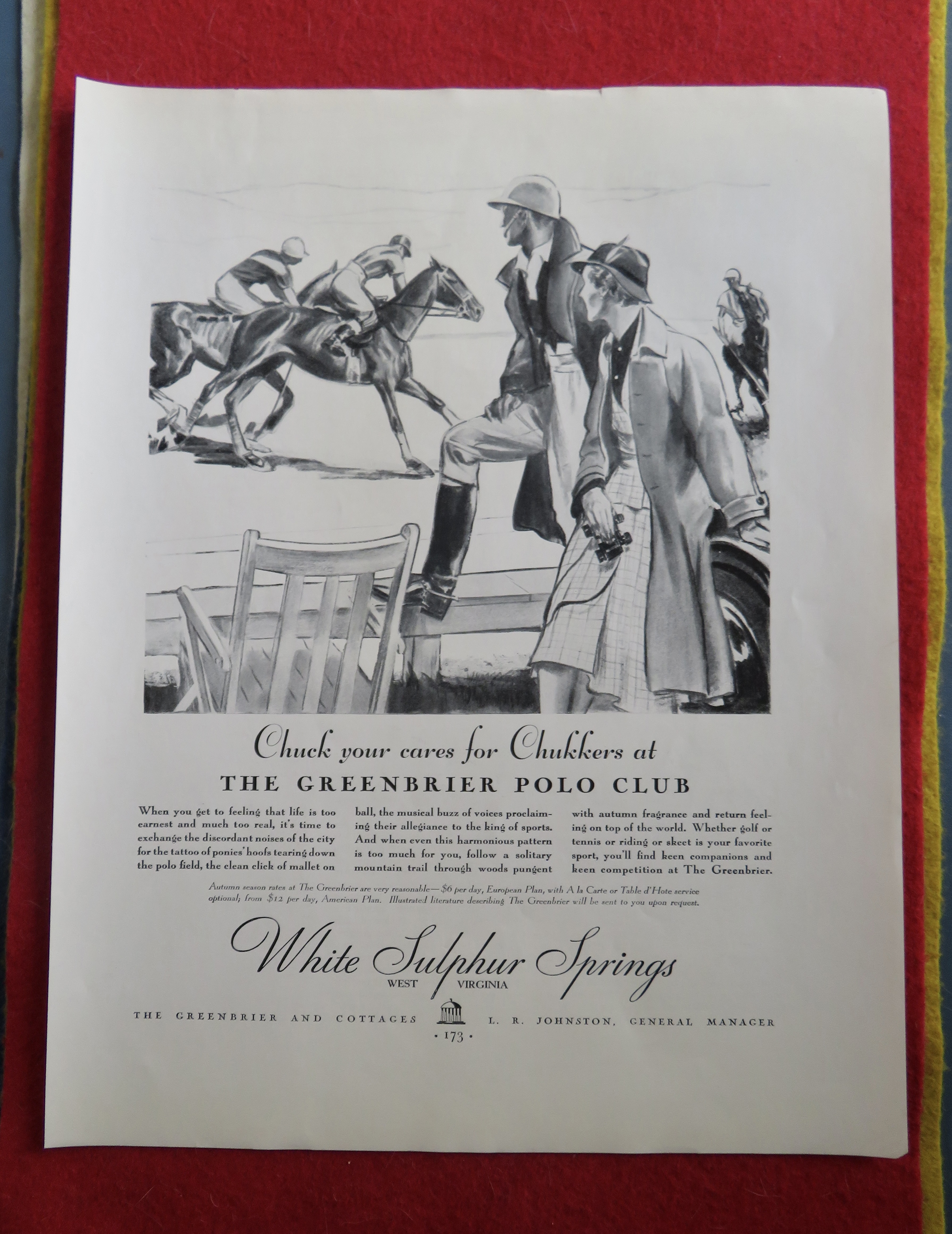 1934 White Sulphur Springs with Couple at Polo Club