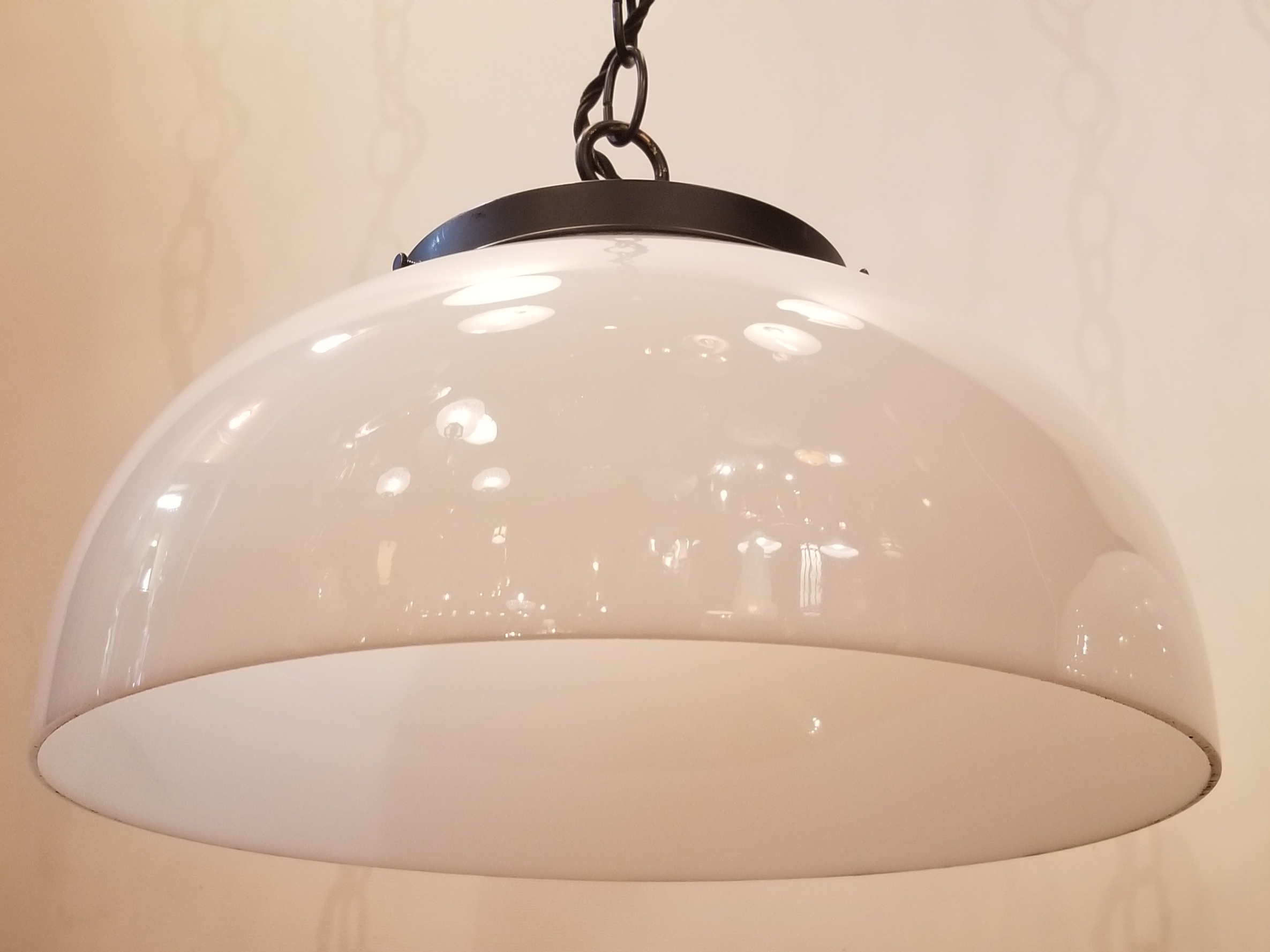 Milk glass pendant lights