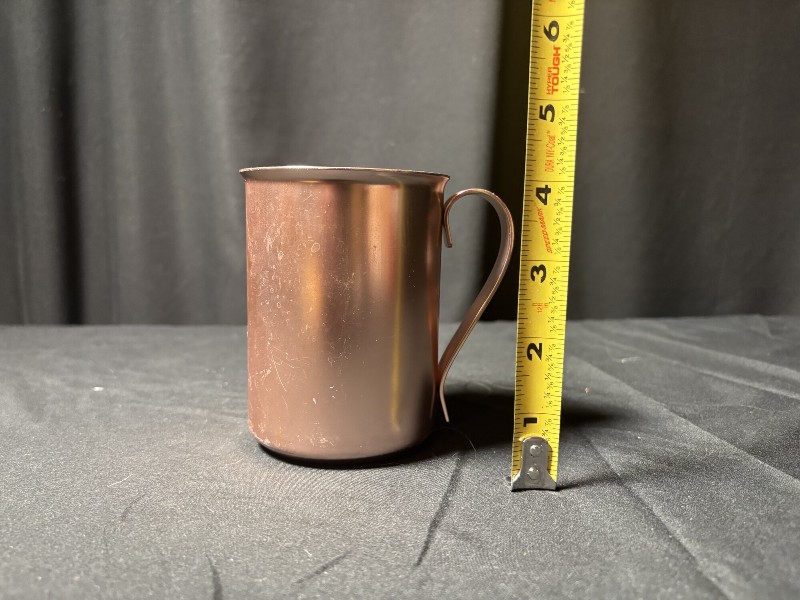 Vintage Color Craft Copper-Tone Aluminum Mugs - Set of 6