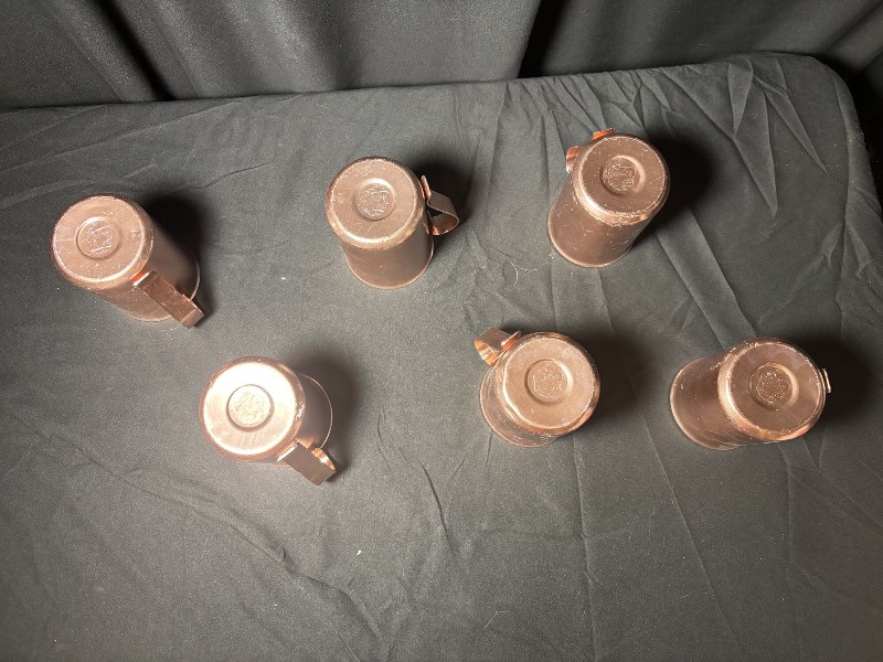 Vintage Color Craft Copper-Tone Aluminum Mugs - Set of 6