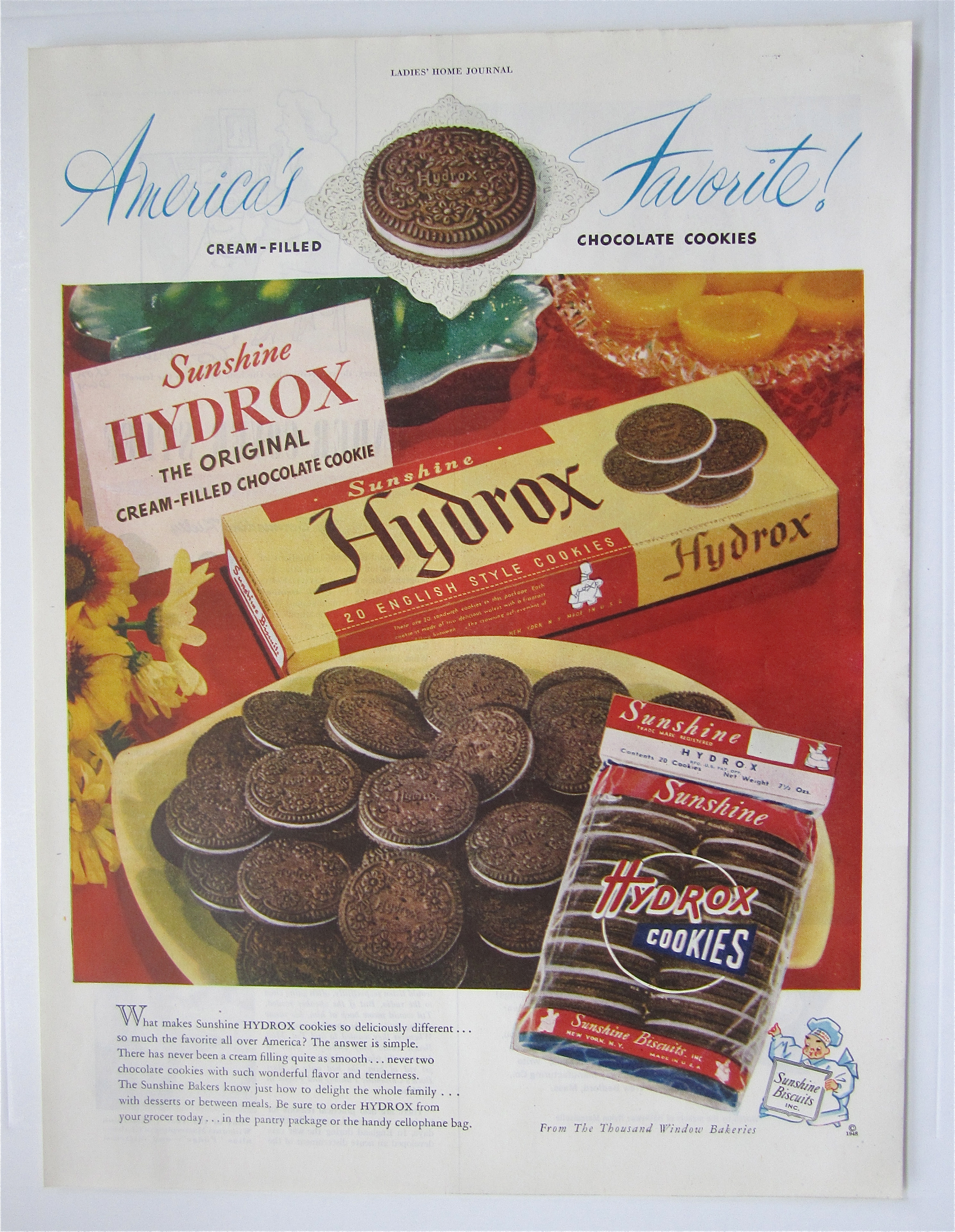 1948 Sunshine Hydrox Cookies with Cookies on Plate