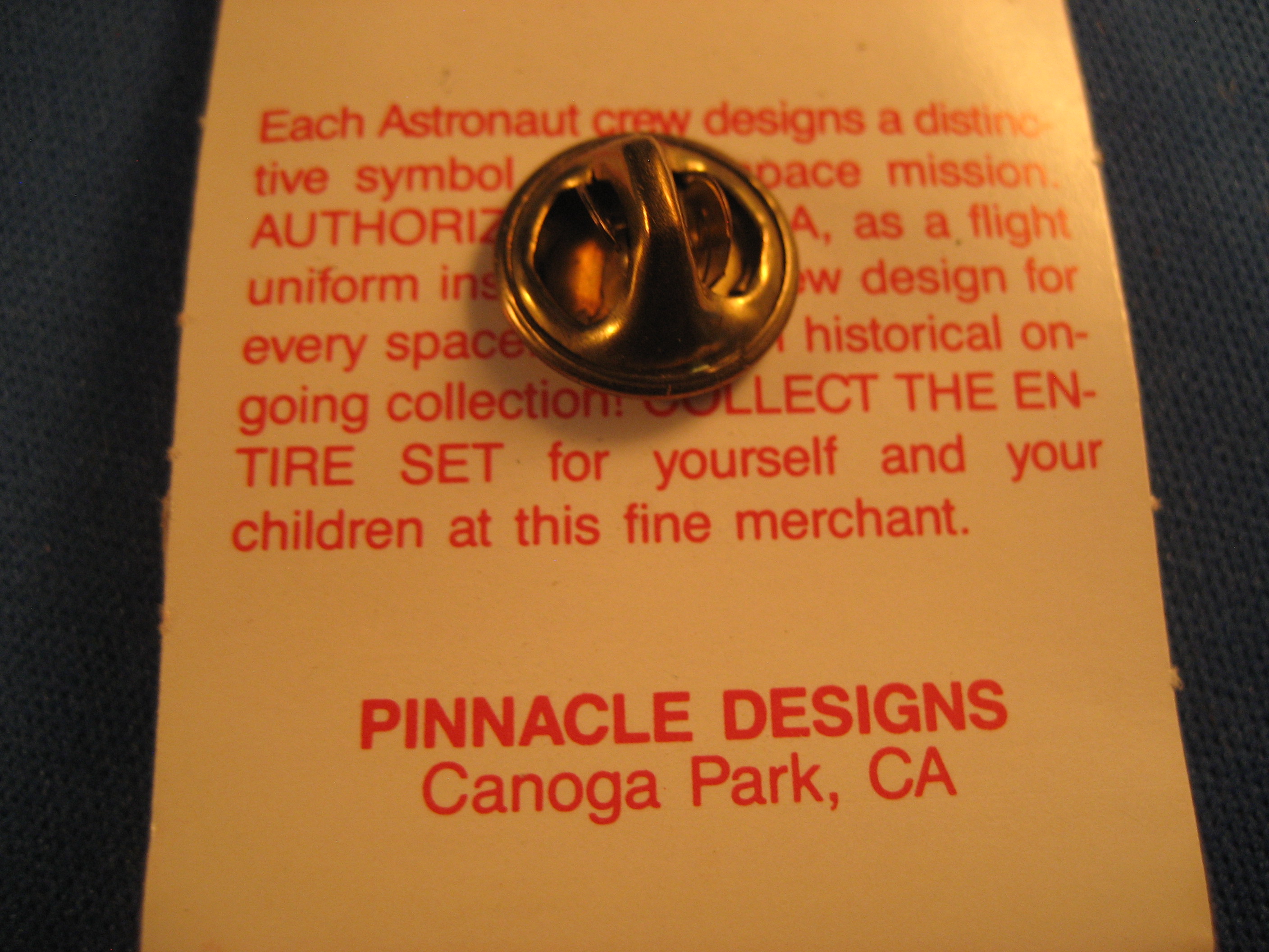 Challenger Mission STS-51L NASA Pin