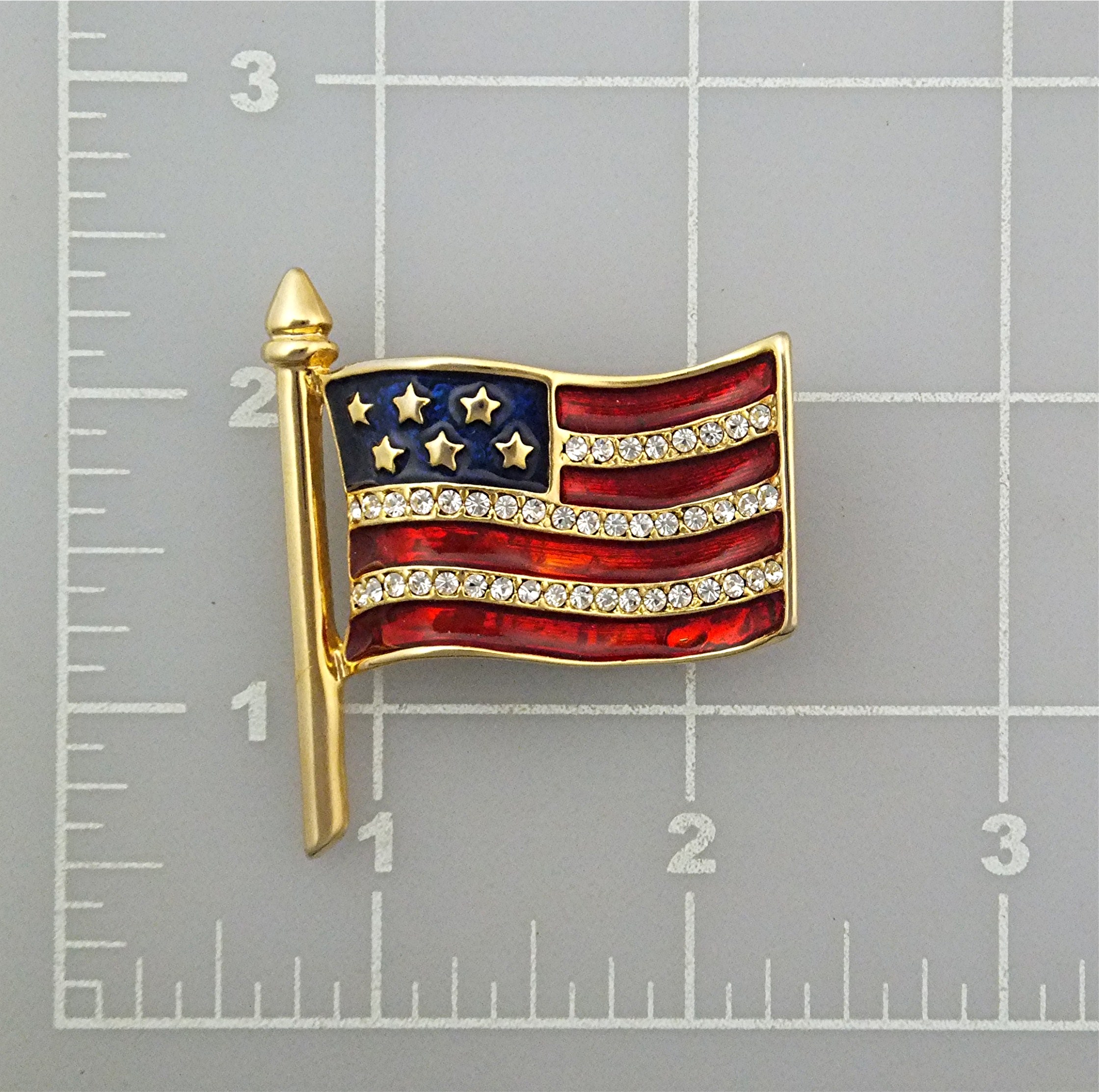 Brooch Pin USA Flag Enamel