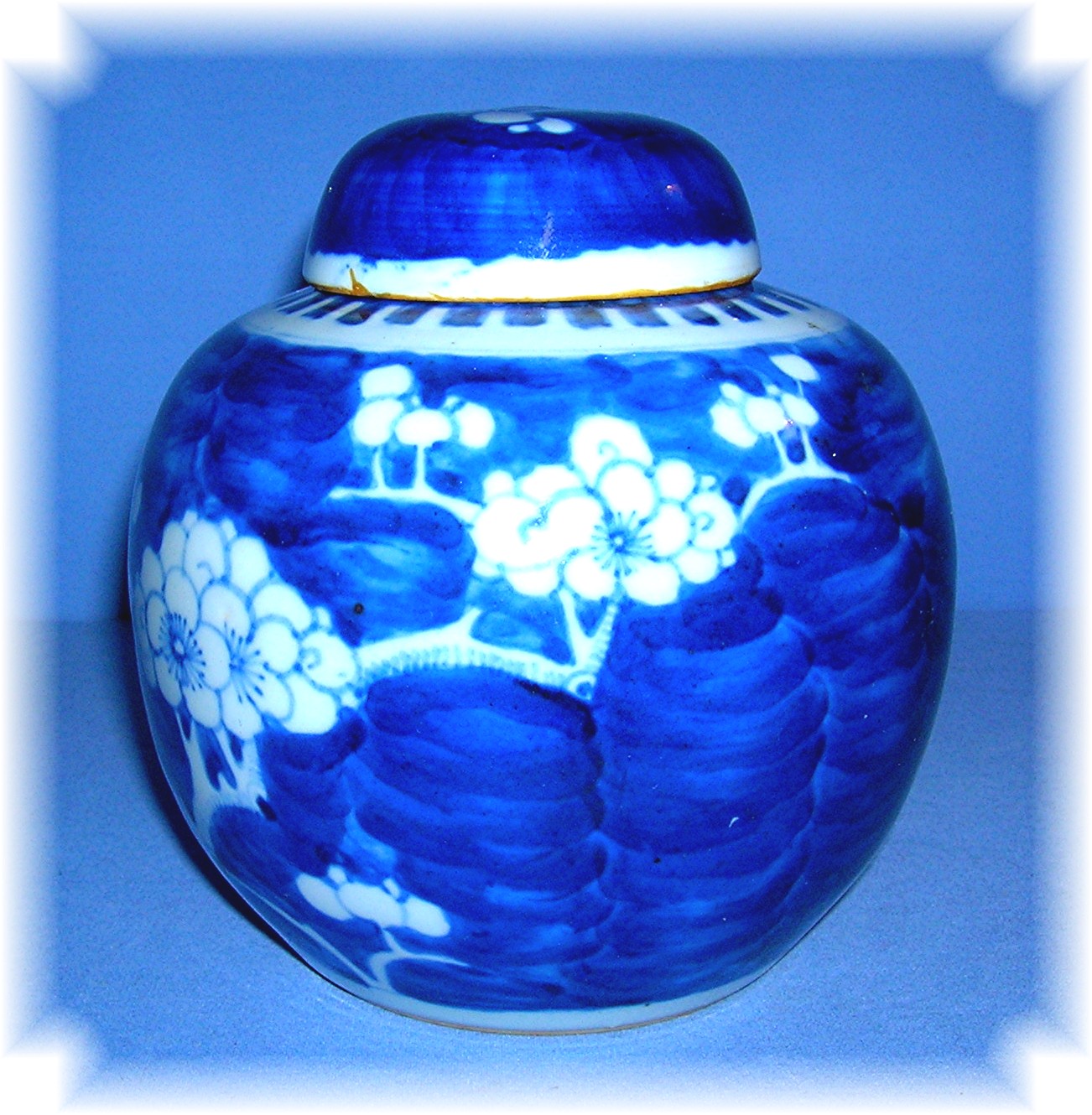 Oriental Porcelain Blue Ginger Jar