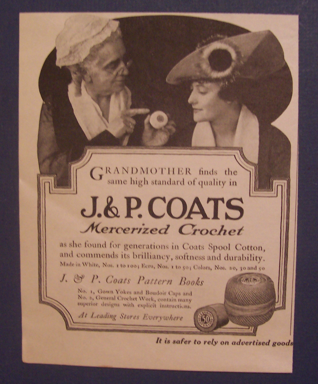 1918 J & P Coats Mercerized Crochet