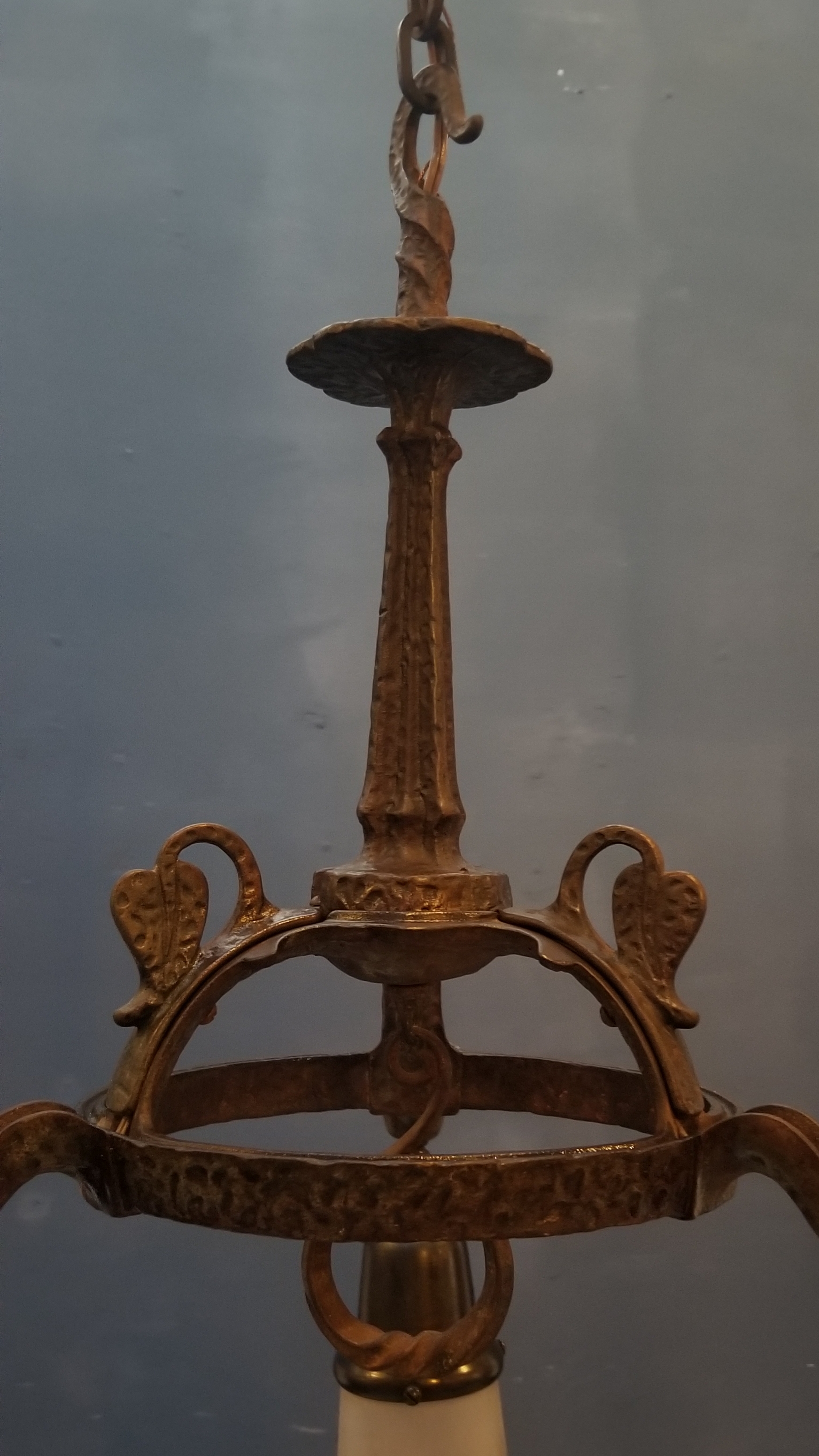 3 Arm Pendant Light  1920s