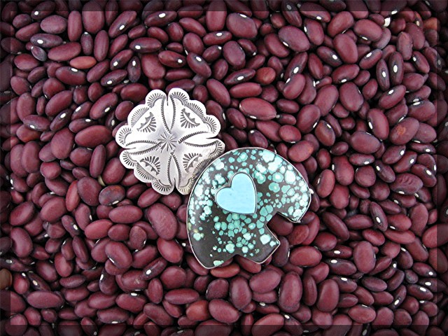 ROCKI GORMAN  Sterling Silver Turquoise Heart Bear