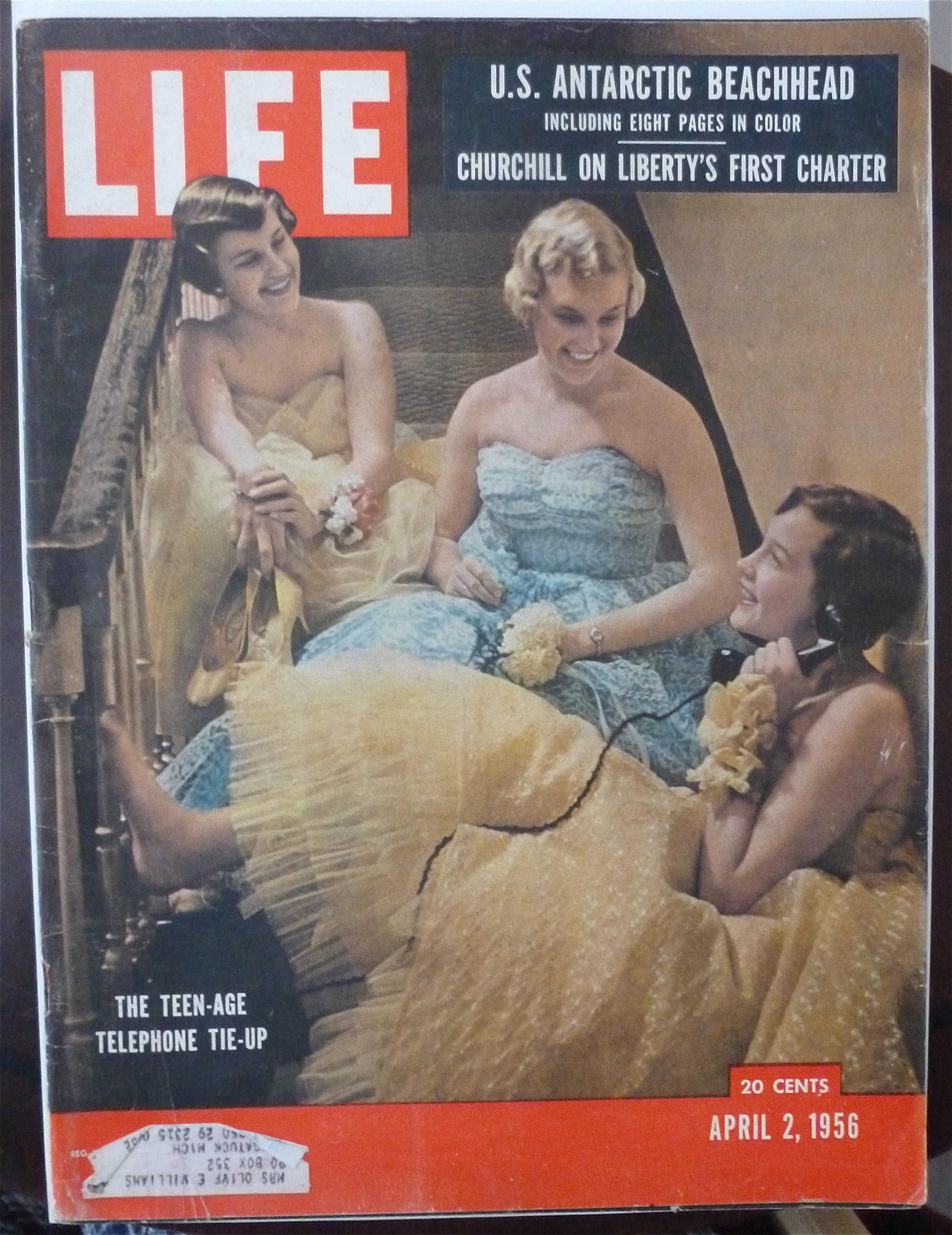 Life Magazine-April 2, 1956-Teenage Telephone Tie Up