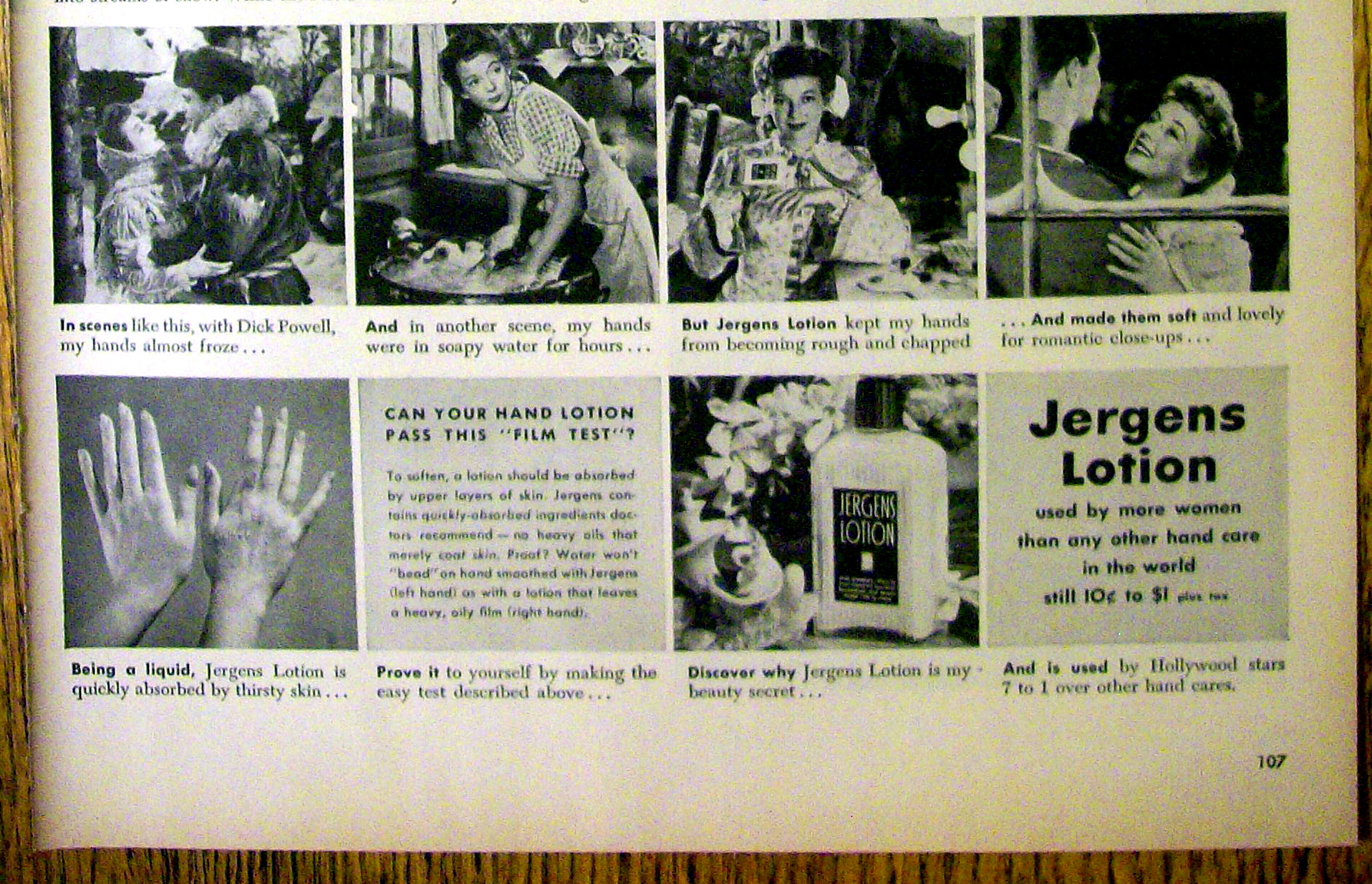 1949 Jergens Lotion with Evelyn Keyes in Mrs. Mike