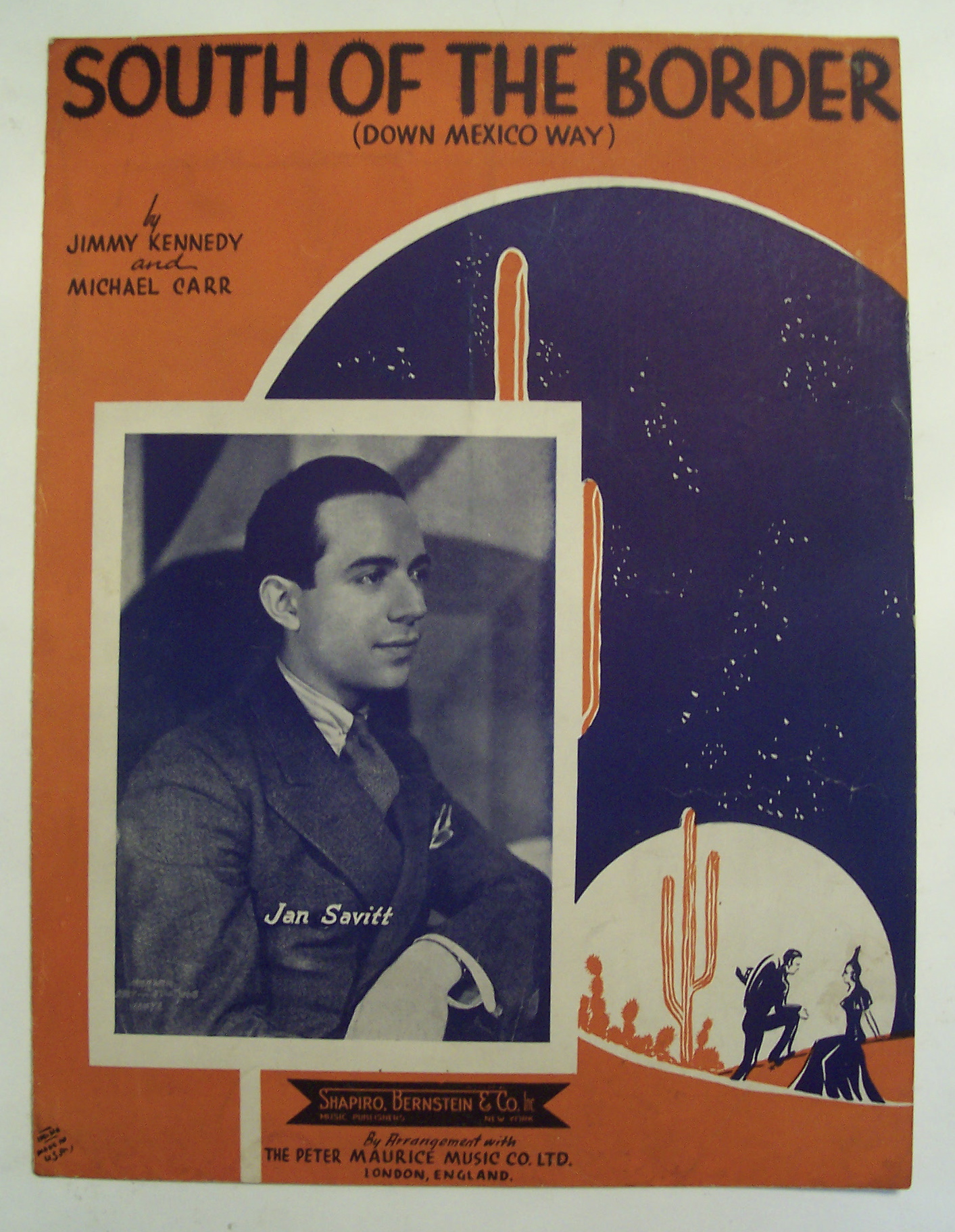 Sheet Music of 1939 South Of The Border