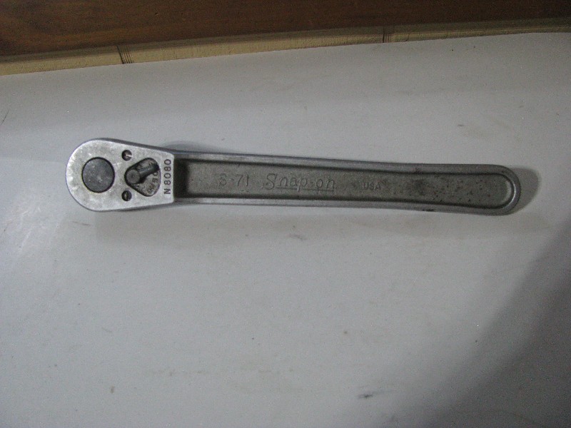 Vintage Snap-on S-71 1/2" Drive Ratchet Wrench - Made in USA