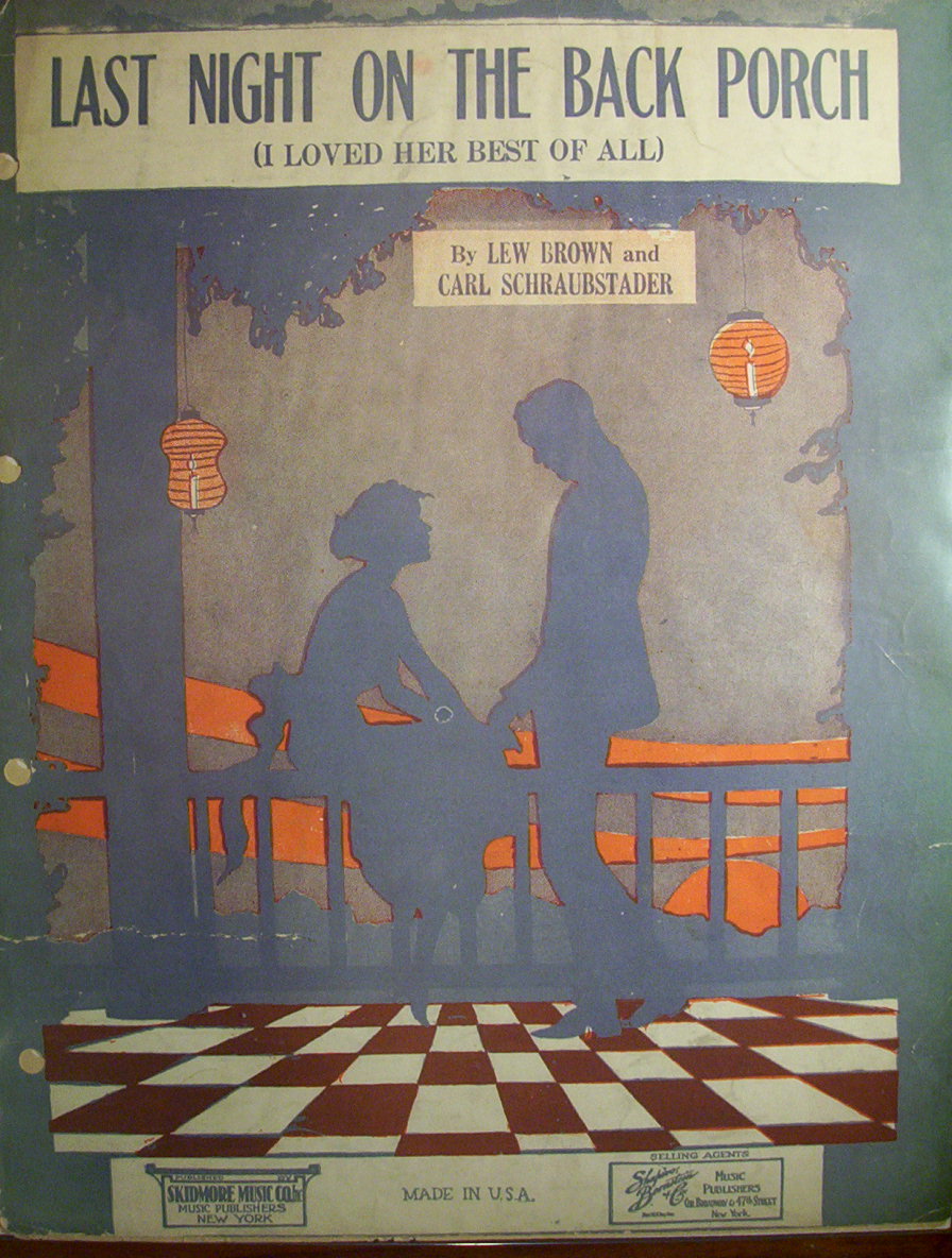 Sheet Music For 1923 Last Night On The Back Porch