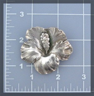 CINI Sterling Silver Hibiscus Flower Brooch