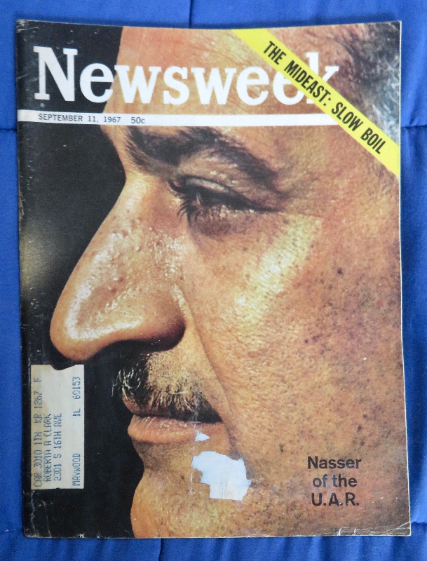 Newsweek Magazine September 11, 1967 Nasser Of The U.A.R. The Mideast: Slow Boil