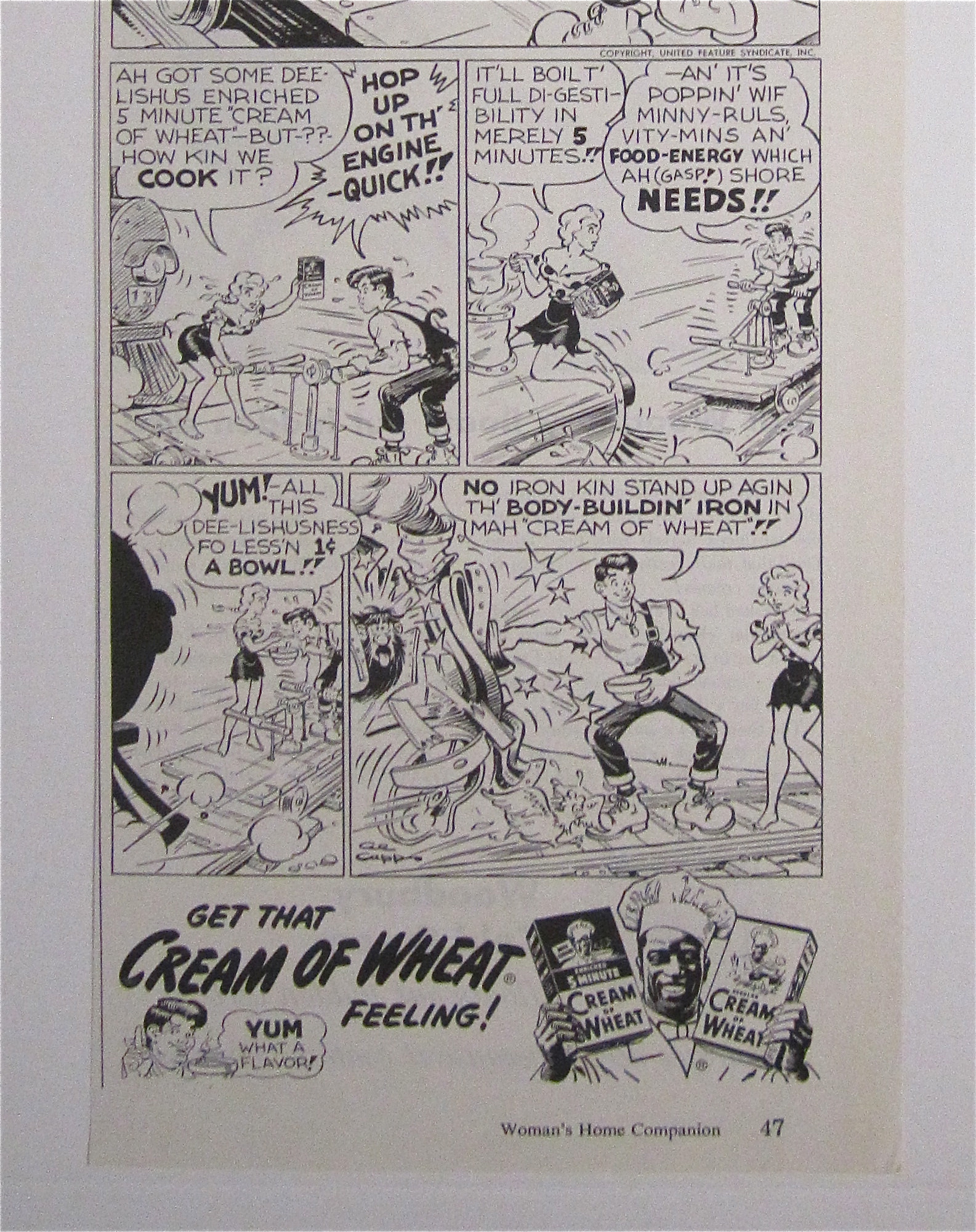 1951 Cream Of Wheat Cereal w/ Little Abner By Al Capp
