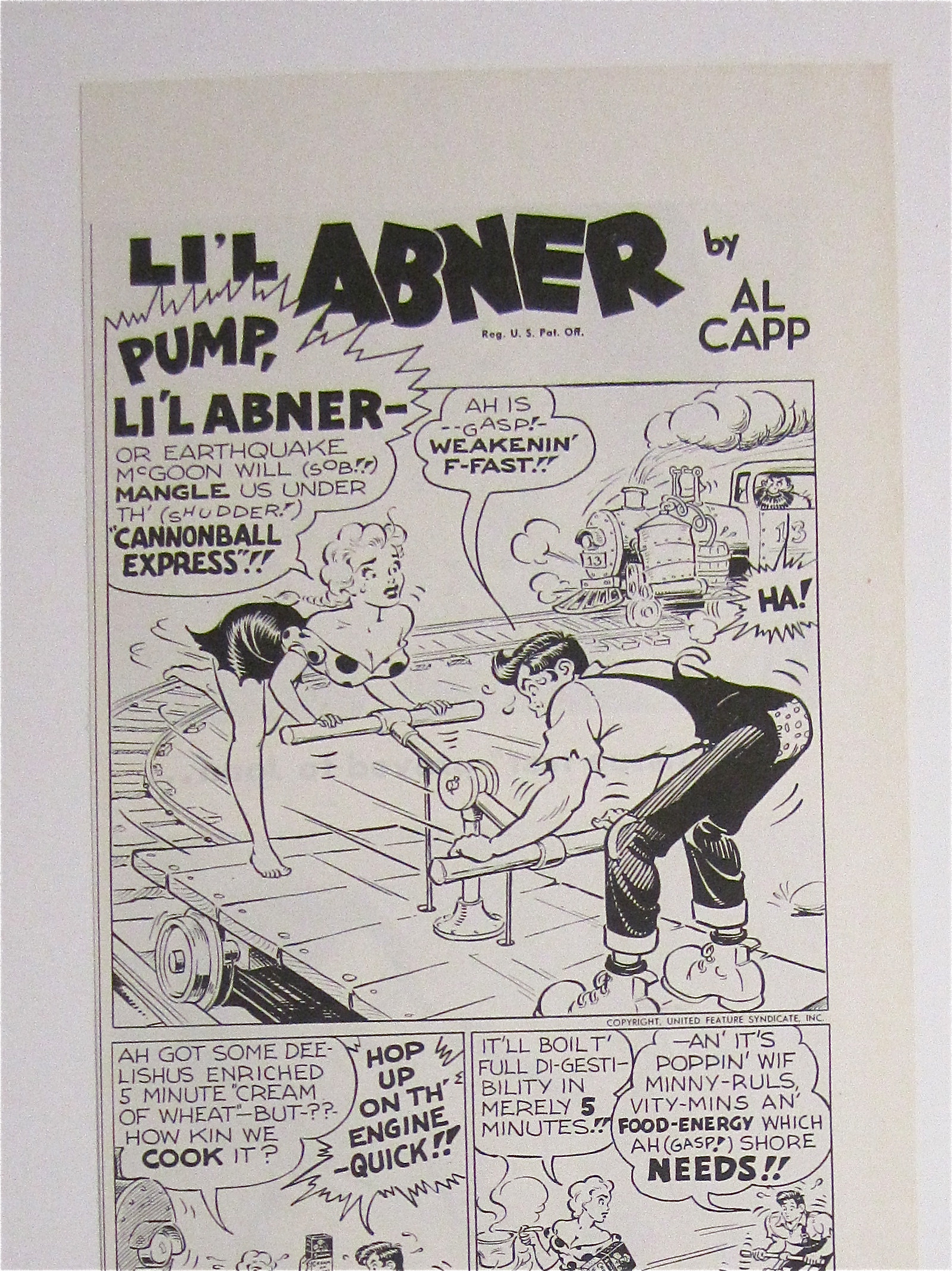 1951 Cream Of Wheat Cereal w/ Little Abner By Al Capp