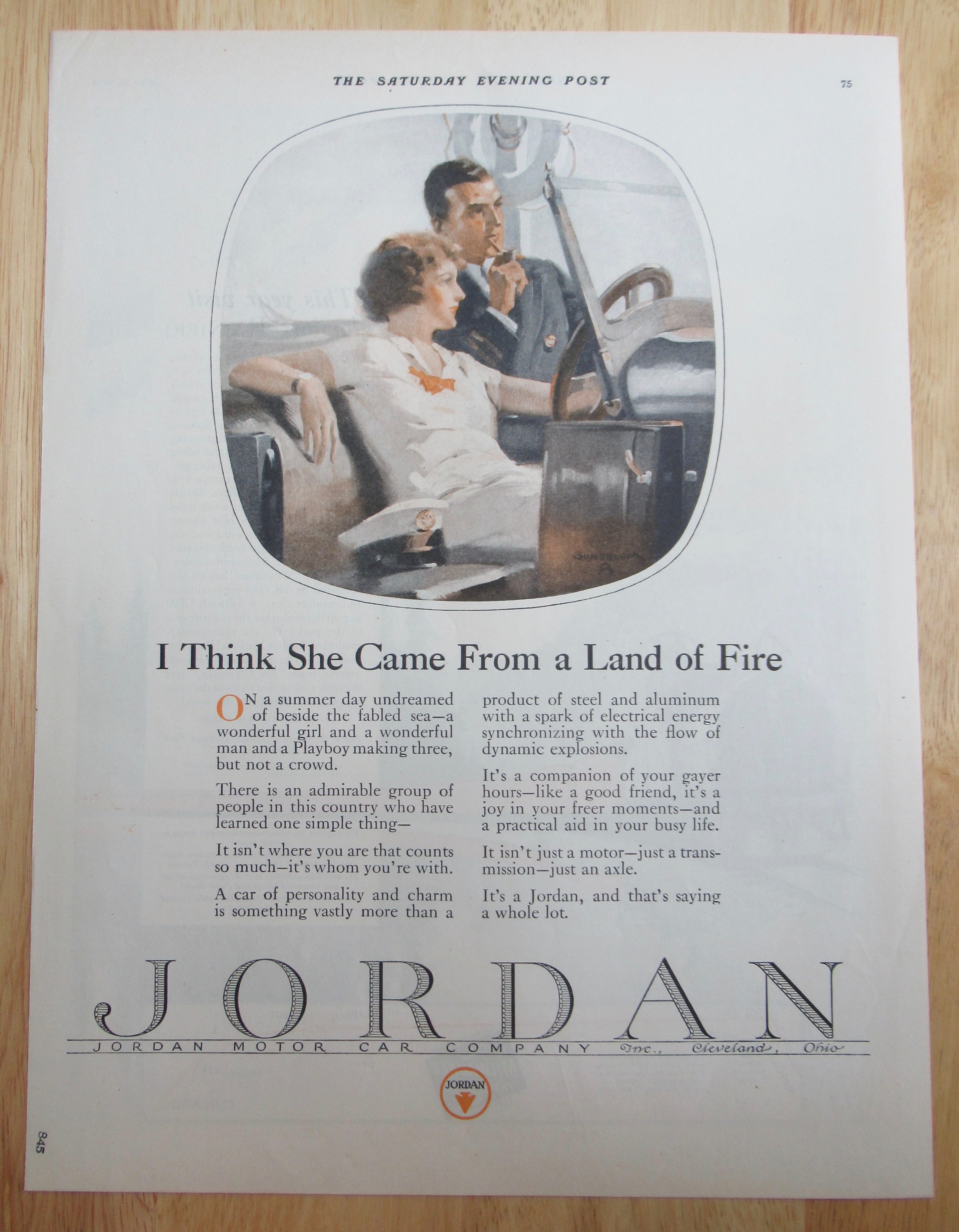 1924 Jordan Automobile with Man & Woman in Car