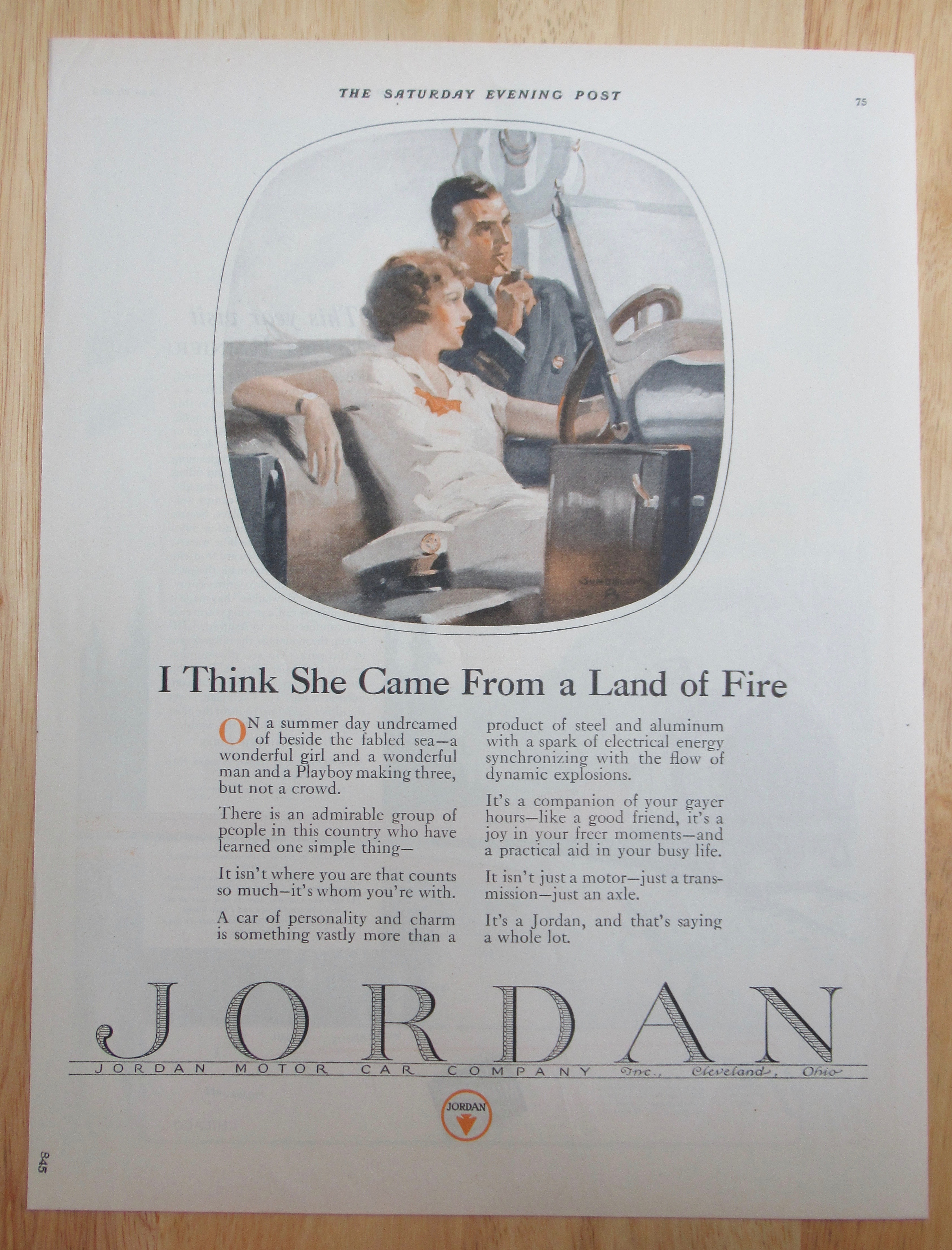 1924 Jordan Automobile with Man & Woman in Car