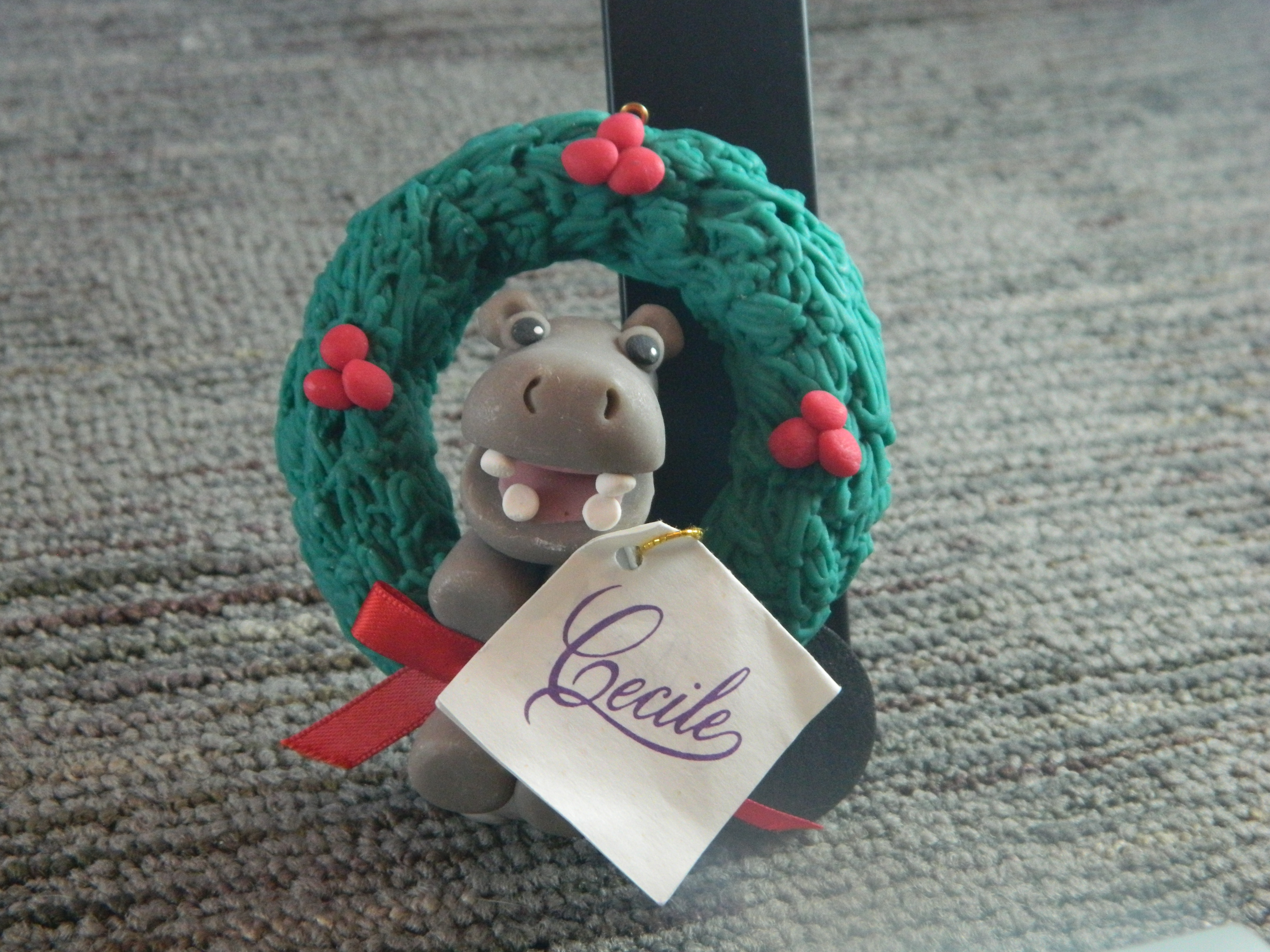 Cecile Hippo Ornament