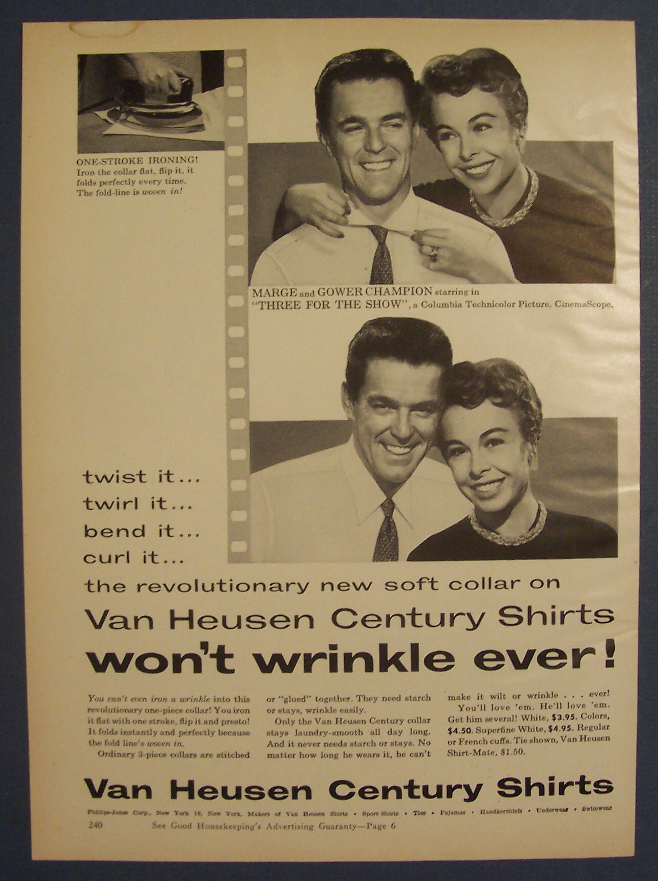 1954 Van Heusen Century Shirts / Marge & Gower Champion