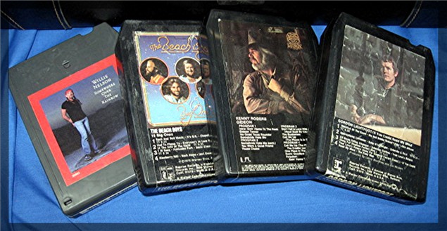 8-track tape cartridges, 23 with case, Nelson, Lichtfoo