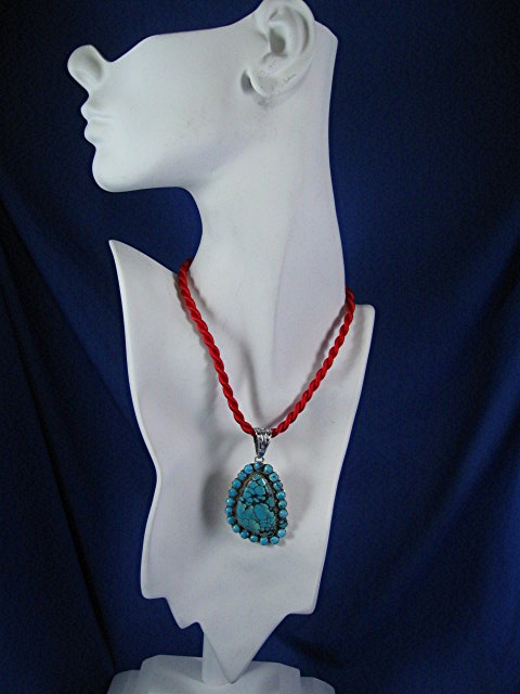 PATRICK YAZZIE Sterling Silver Turquoise Pendant