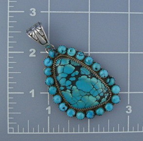 PATRICK YAZZIE Sterling Silver Turquoise Pendant