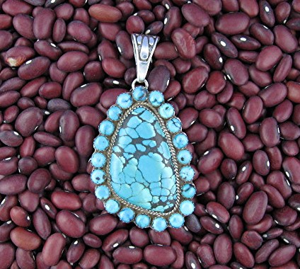 PATRICK YAZZIE Sterling Silver Turquoise Pendant