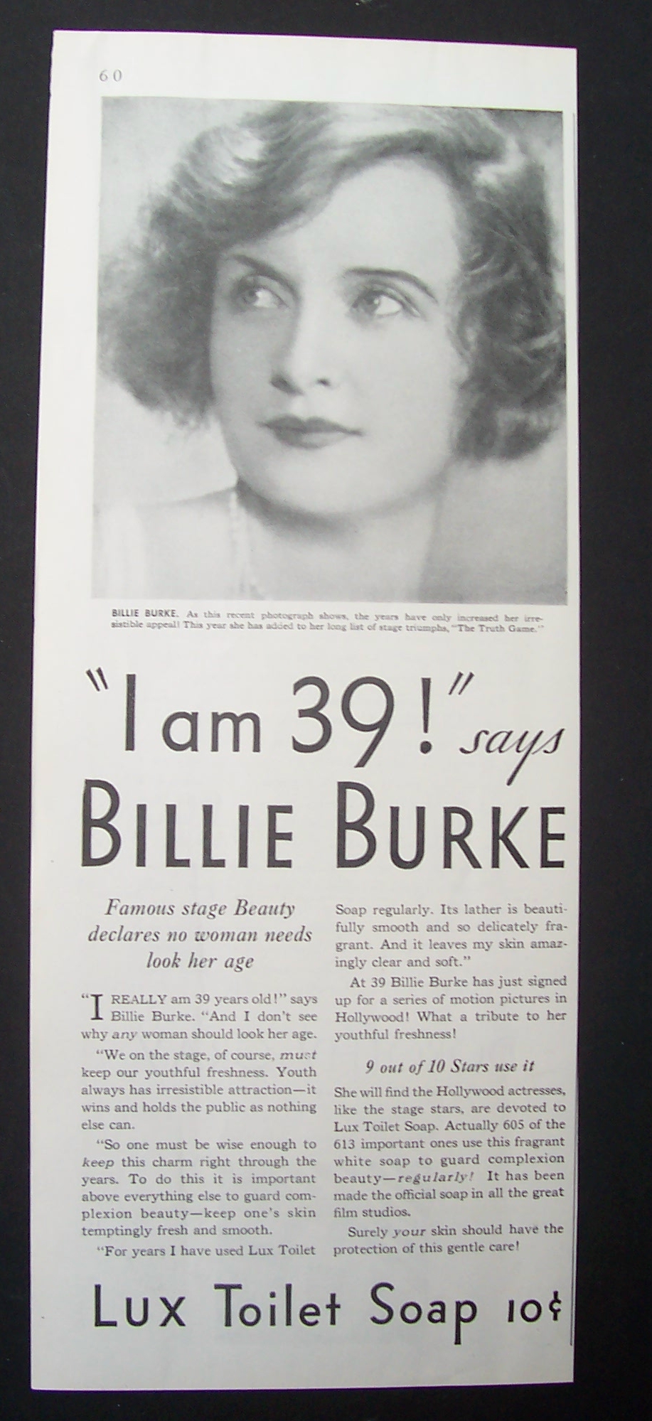 1931 Lux Toilet Soap with Billie Burke