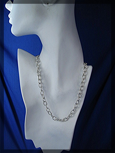 Sterling Silver Toggle Clasp Chain Link  Necklace Mexic