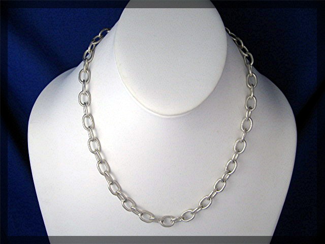 Sterling Silver Toggle Clasp Chain Link  Necklace Mexic