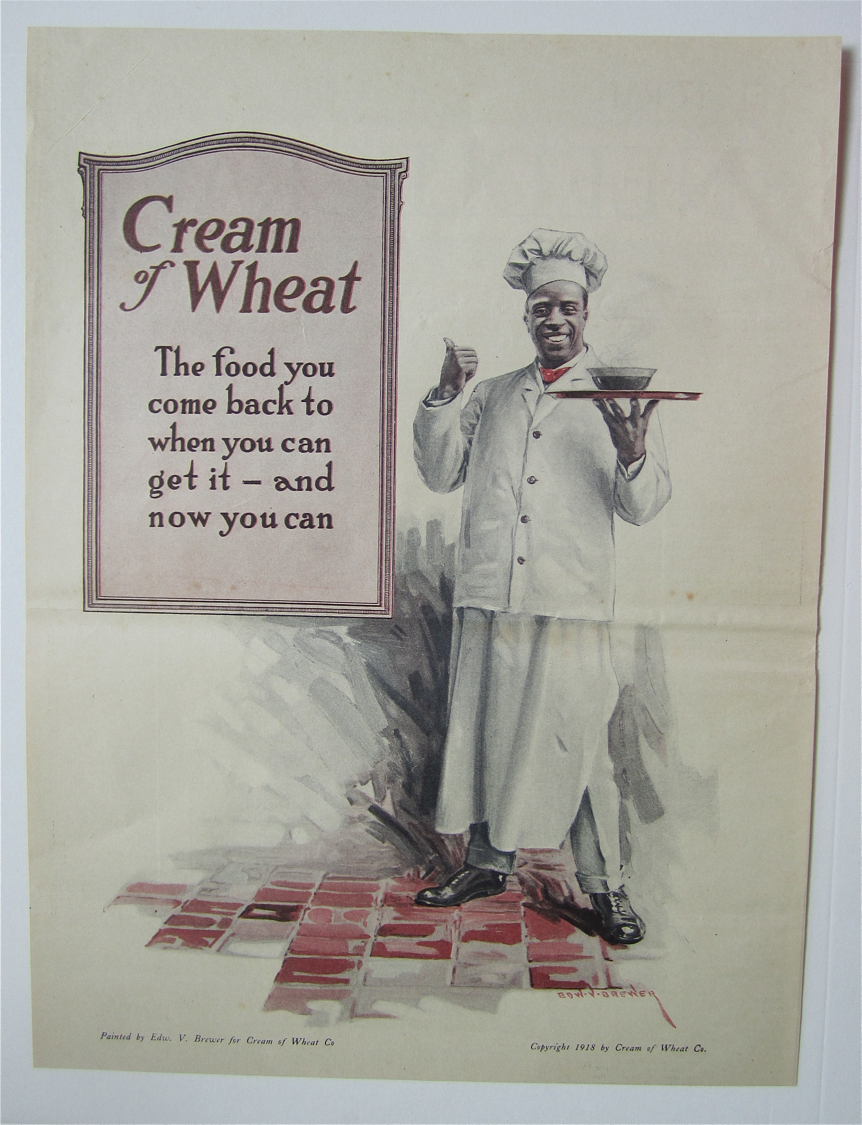 1918 Cream Of Wheat Cereal with the Cream of Wheat Man