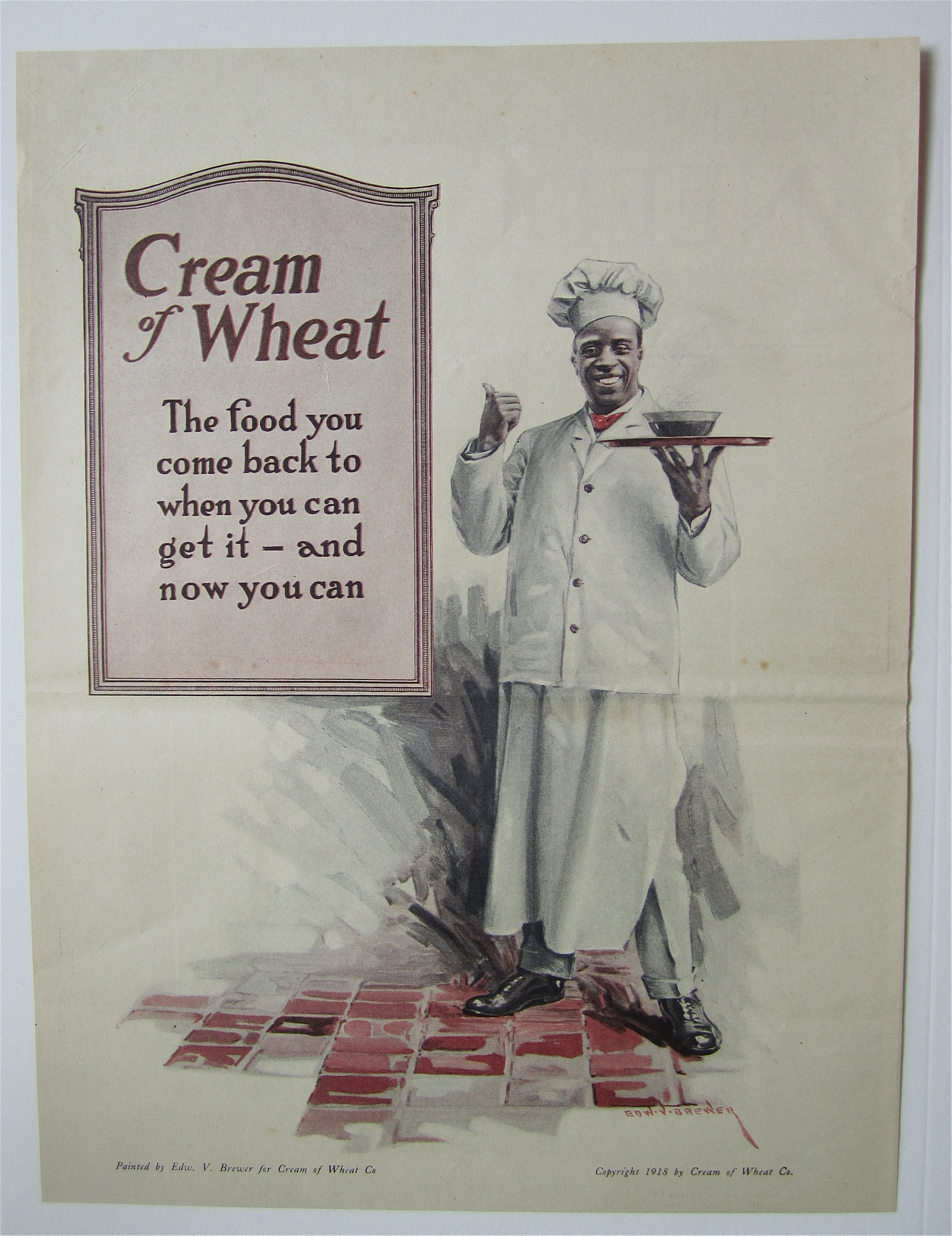 1918 Cream Of Wheat Cereal with the Cream of Wheat Man
