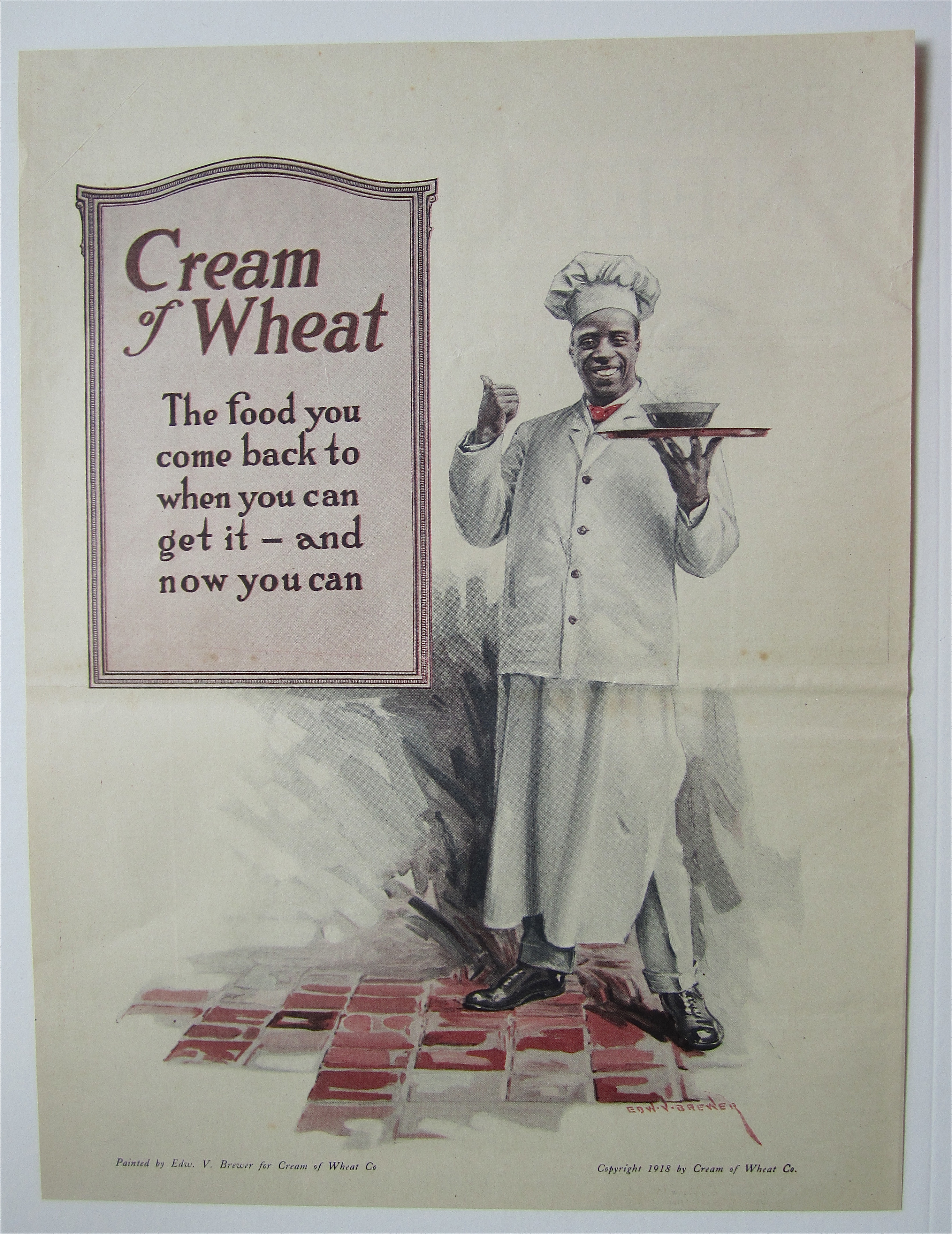 1918 Cream Of Wheat Cereal with the Cream of Wheat Man