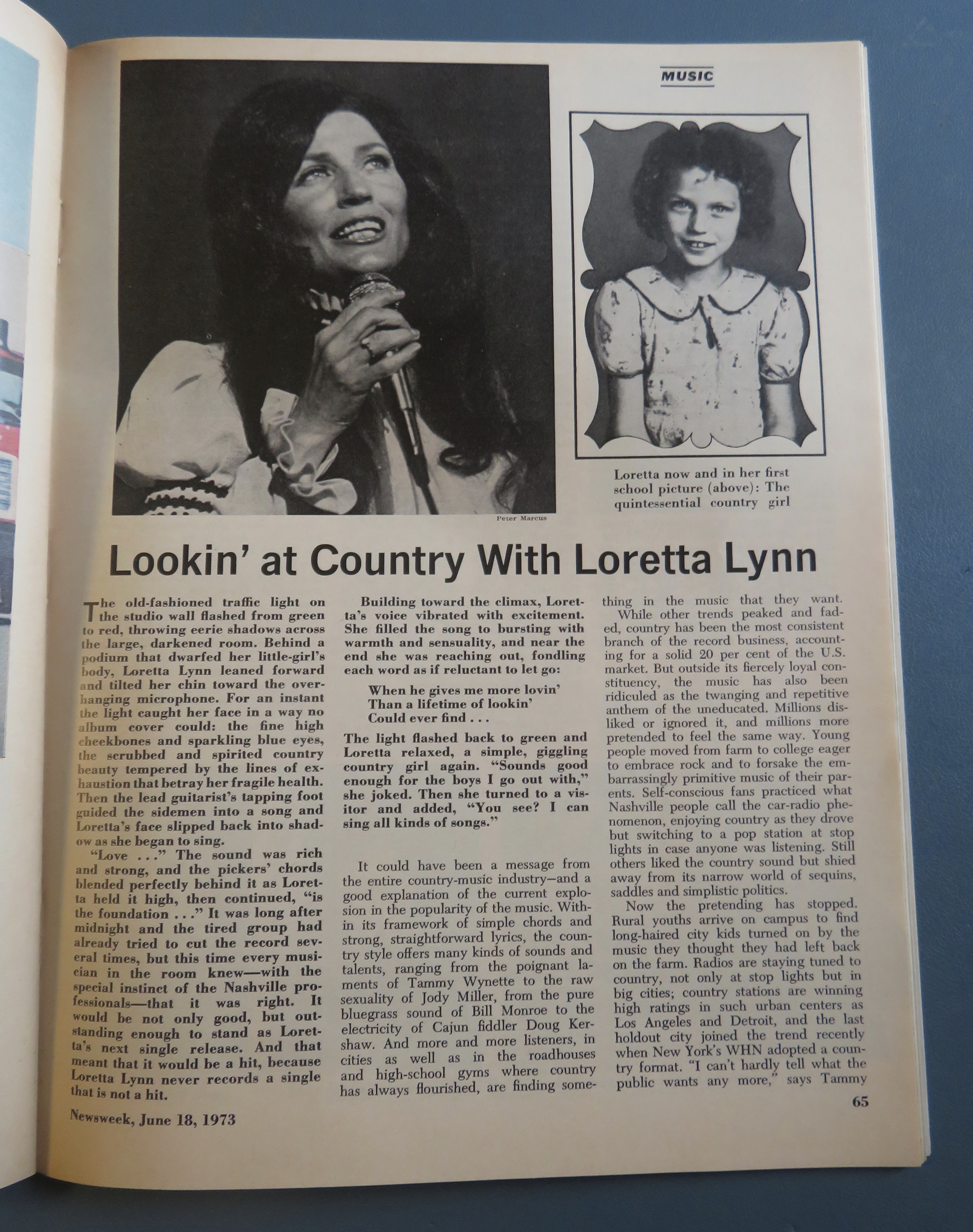 Newsweek Magazine June 18, 1973 Loretta Lynn