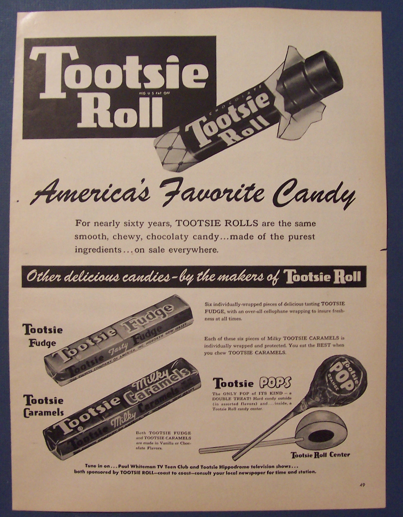 Vintage Ad: 1953 Tootsie Roll Candy