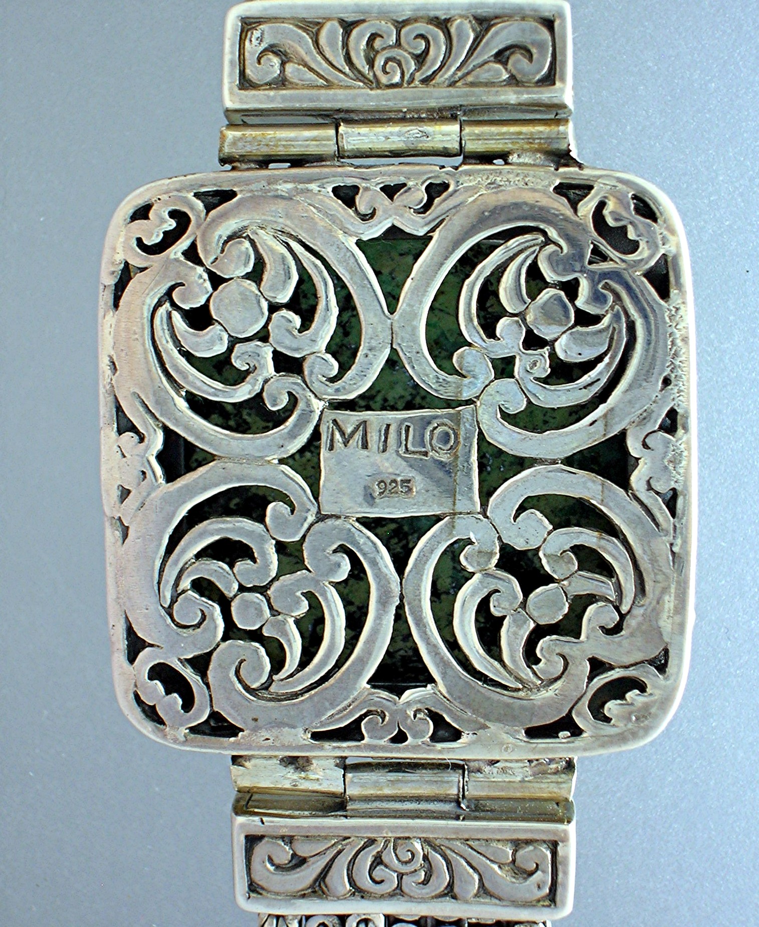 Turquoise Sterling Silver Bracelet Signed MILO