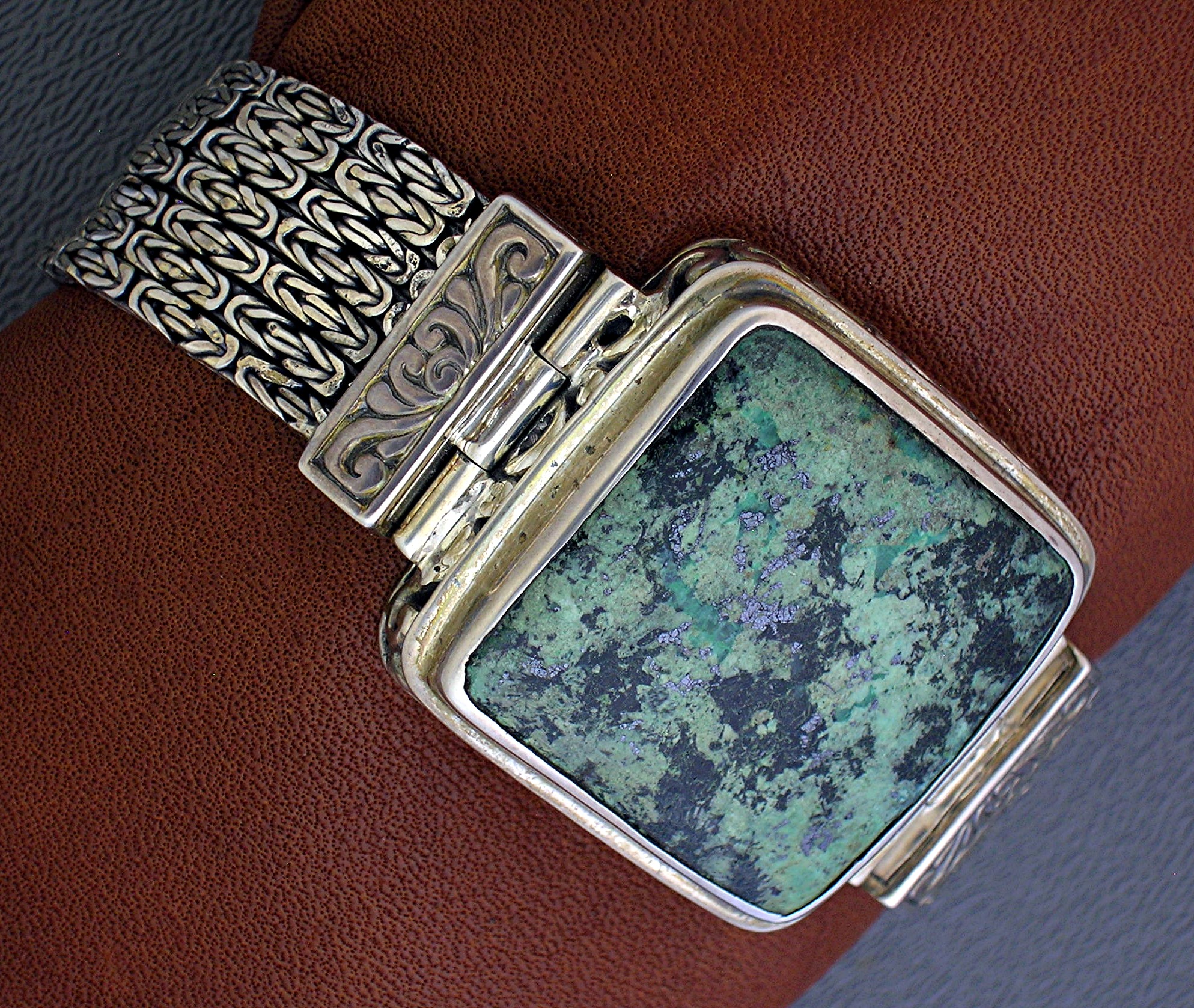 Turquoise Sterling Silver Bracelet Signed MILO