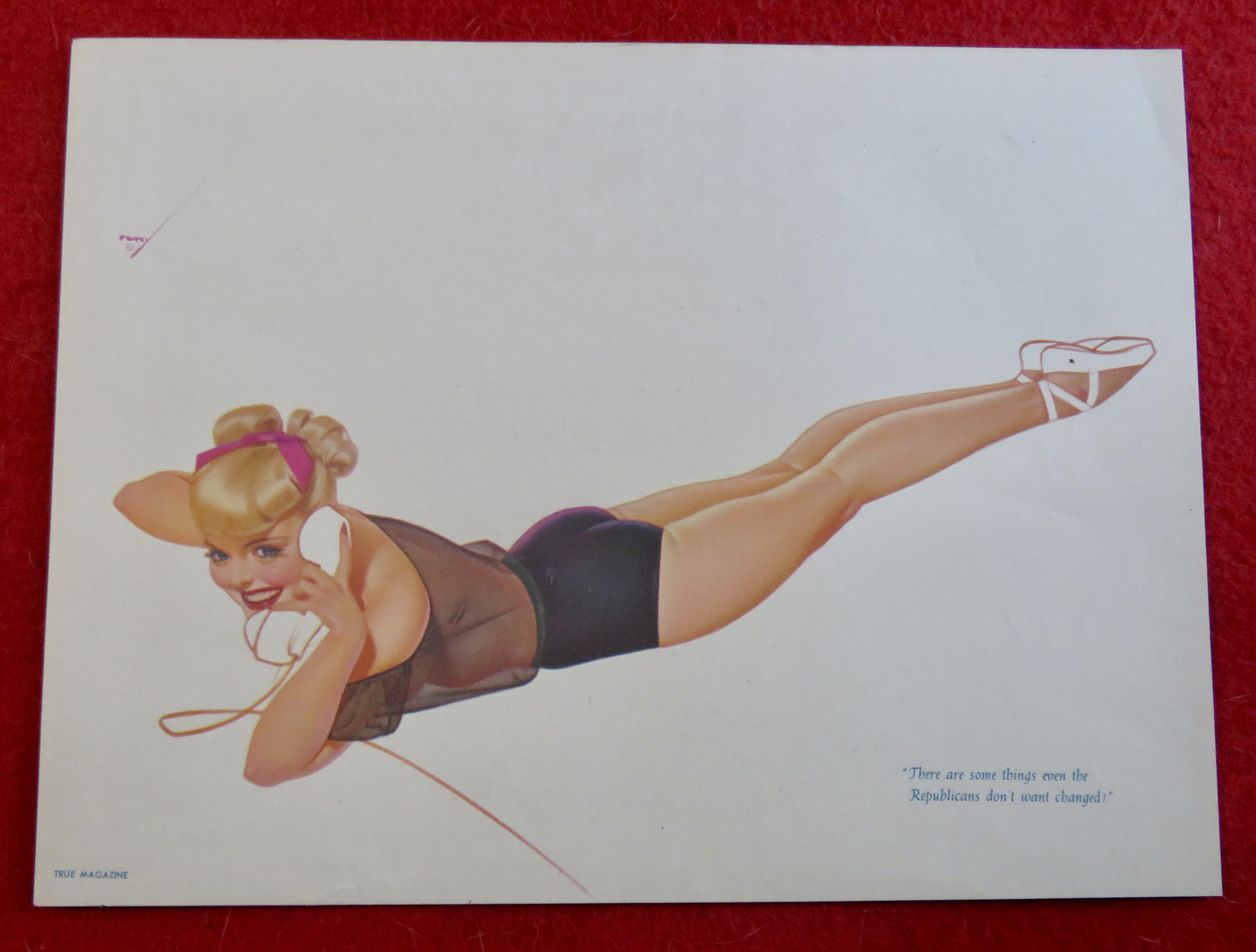 1940's Sexy George Petty Girl Pin Up Girl On Telephone