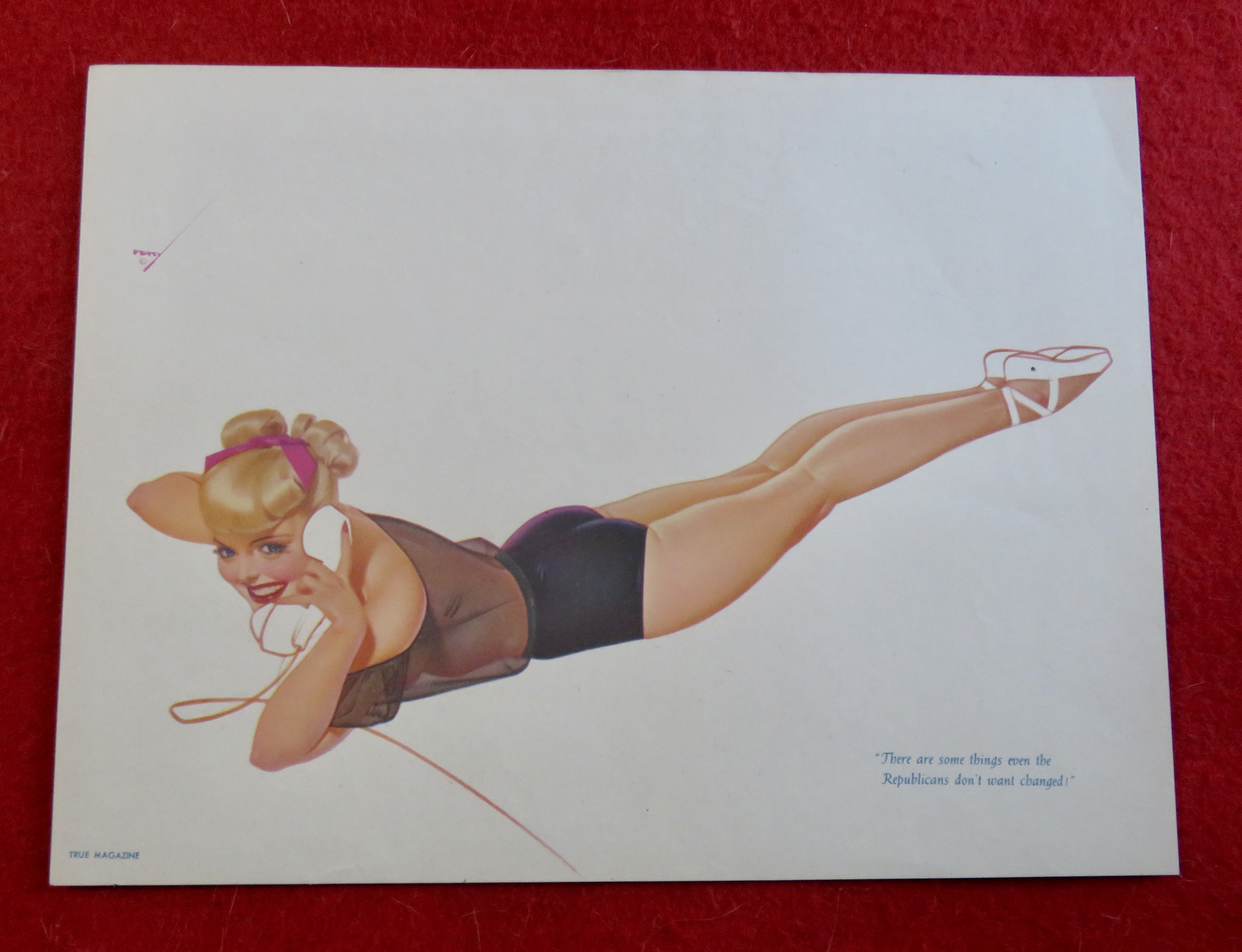 1940's Sexy George Petty Girl Pin Up Girl On Telephone
