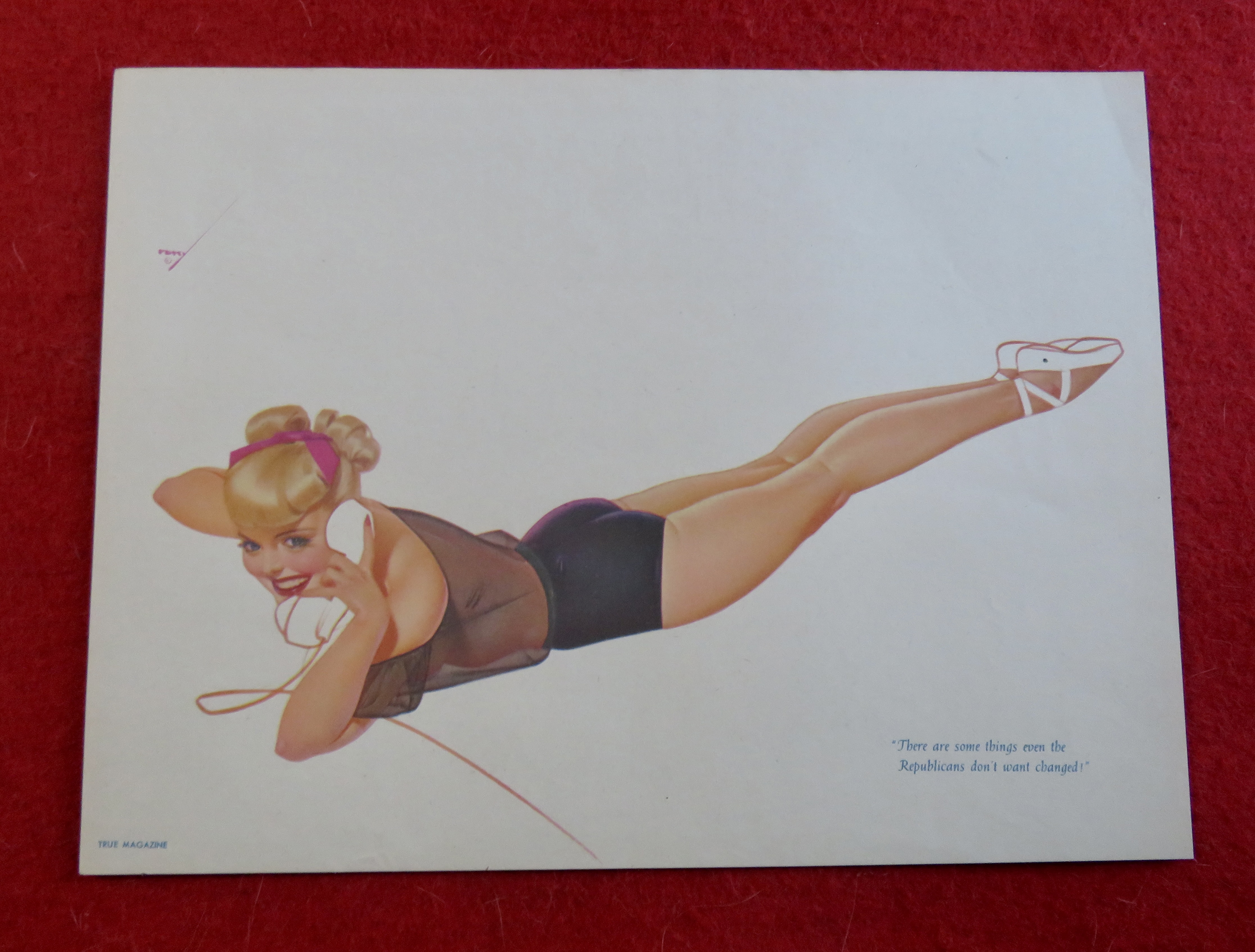 1940's Sexy George Petty Girl Pin Up Girl On Telephone