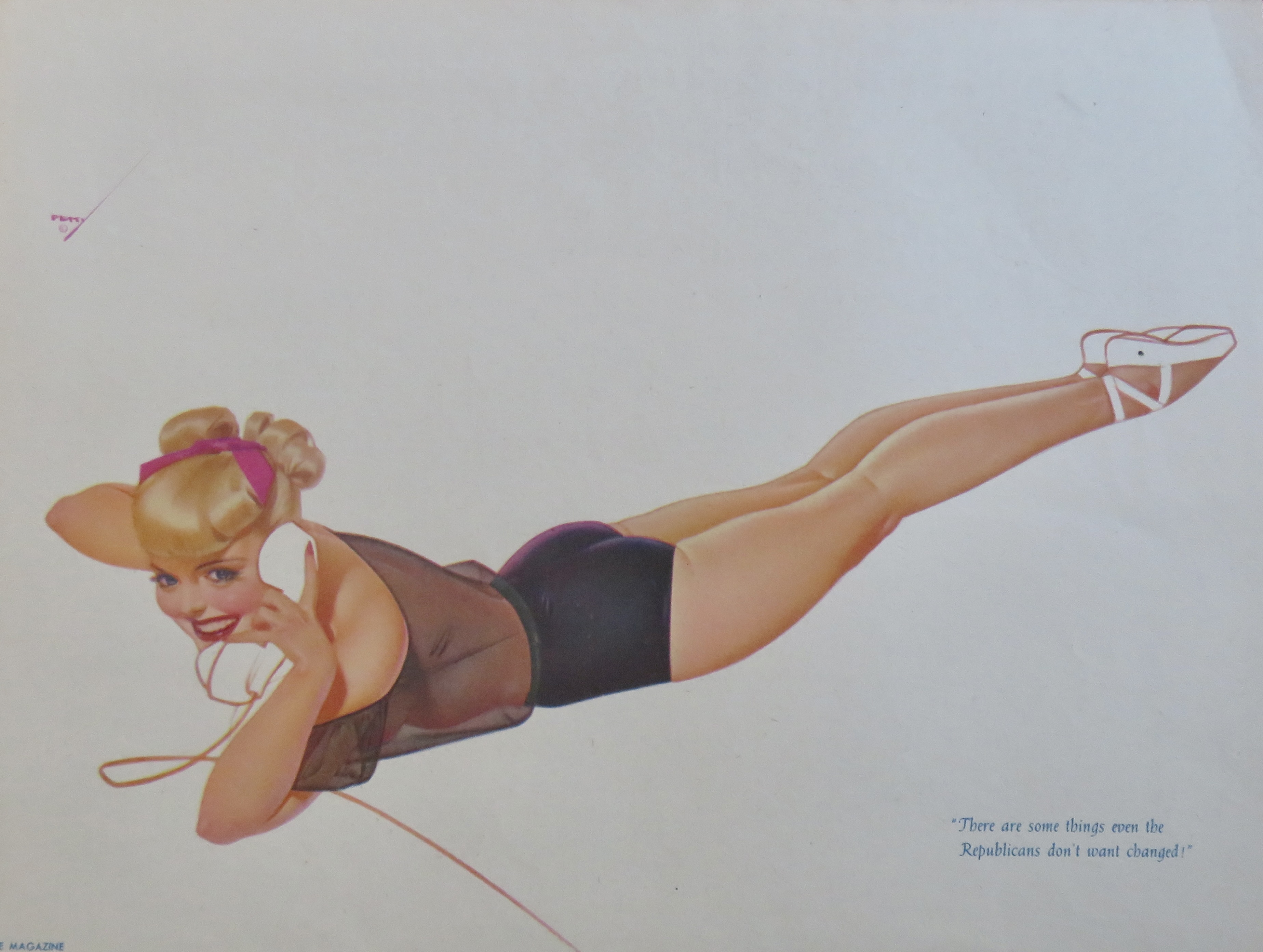 1940's Sexy George Petty Girl Pin Up Girl On Telephone