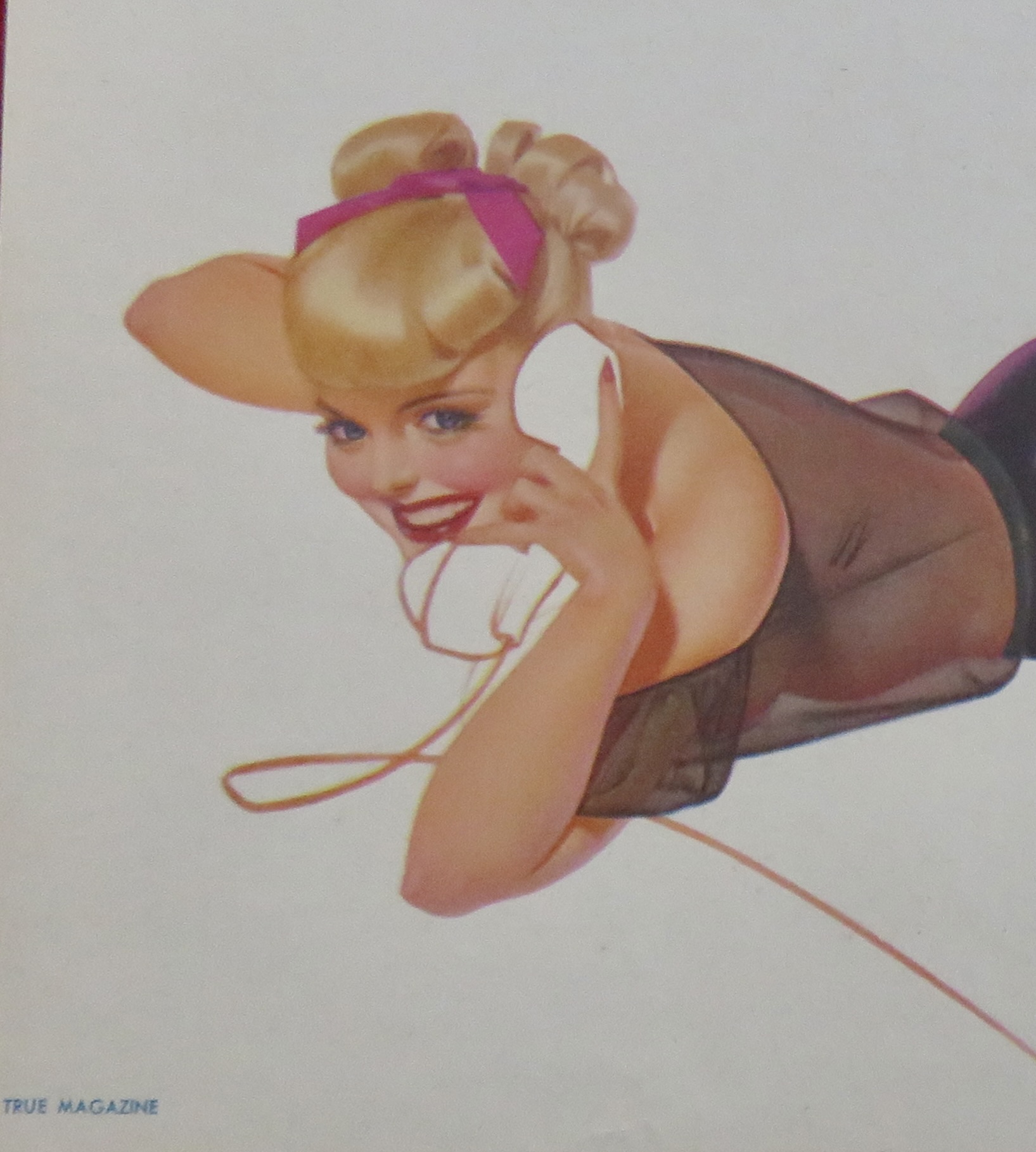 1940's Sexy George Petty Girl Pin Up Girl On Telephone