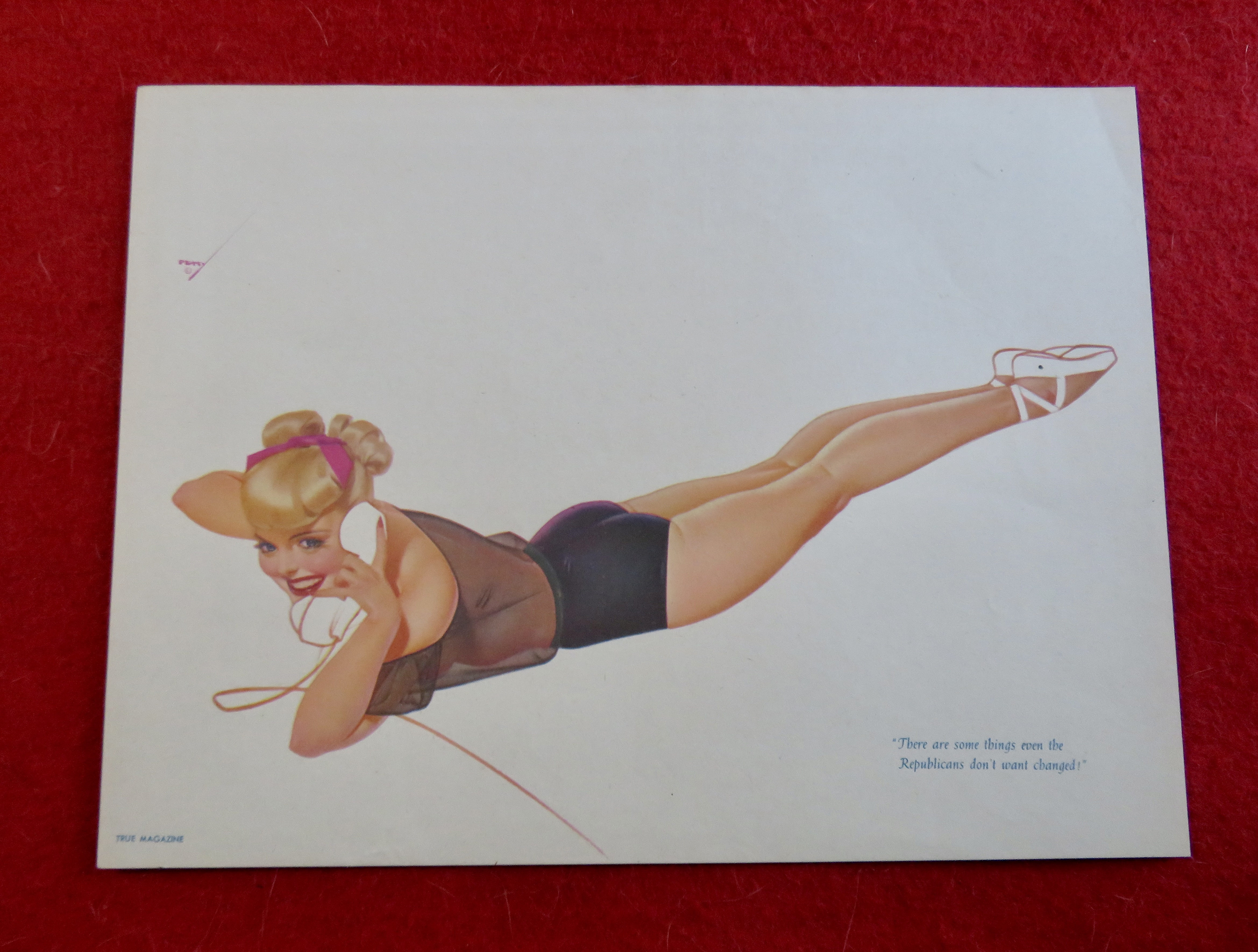 1940's Sexy George Petty Girl Pin Up Girl On Telephone