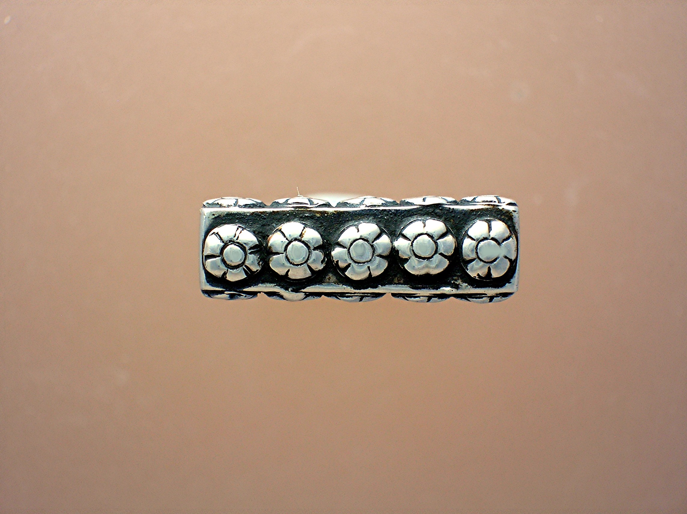 Sterling Silver High Set Ring With Flowers