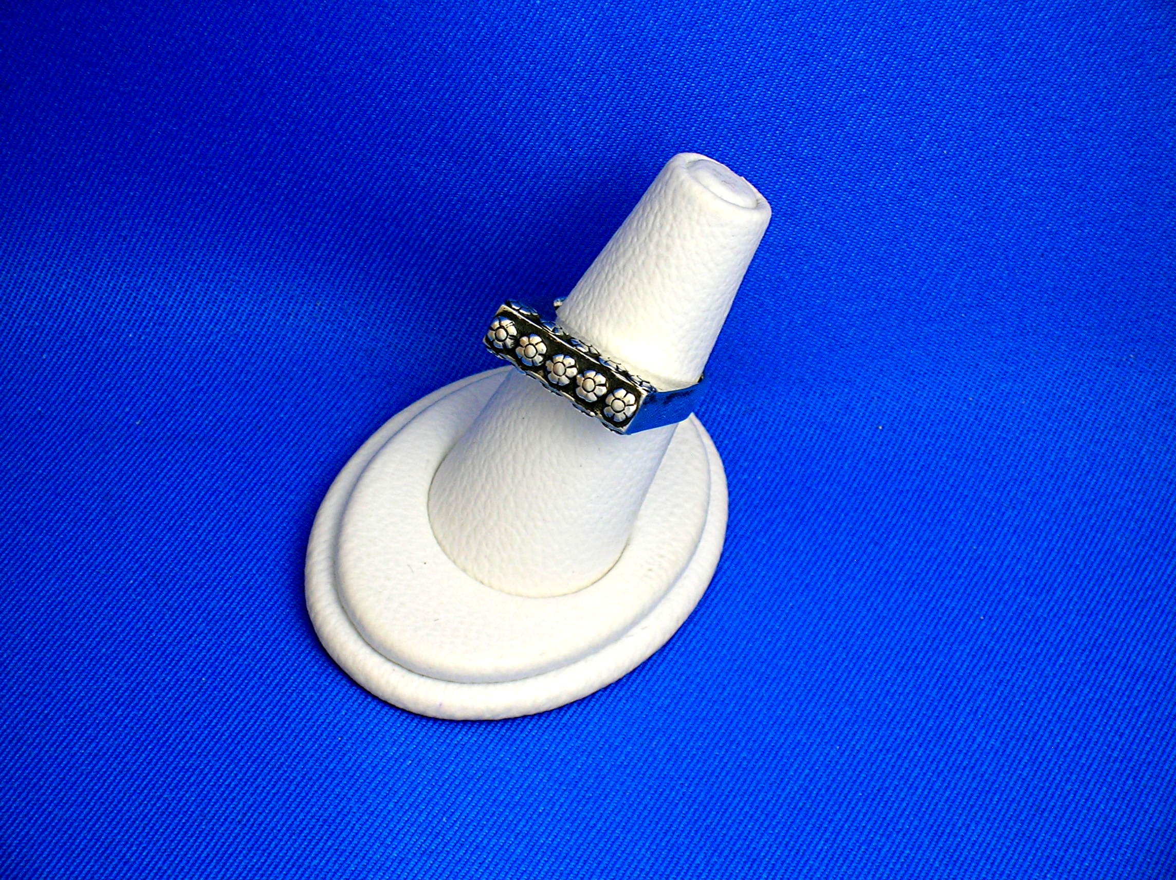 Sterling Silver High Set Ring With Flowers