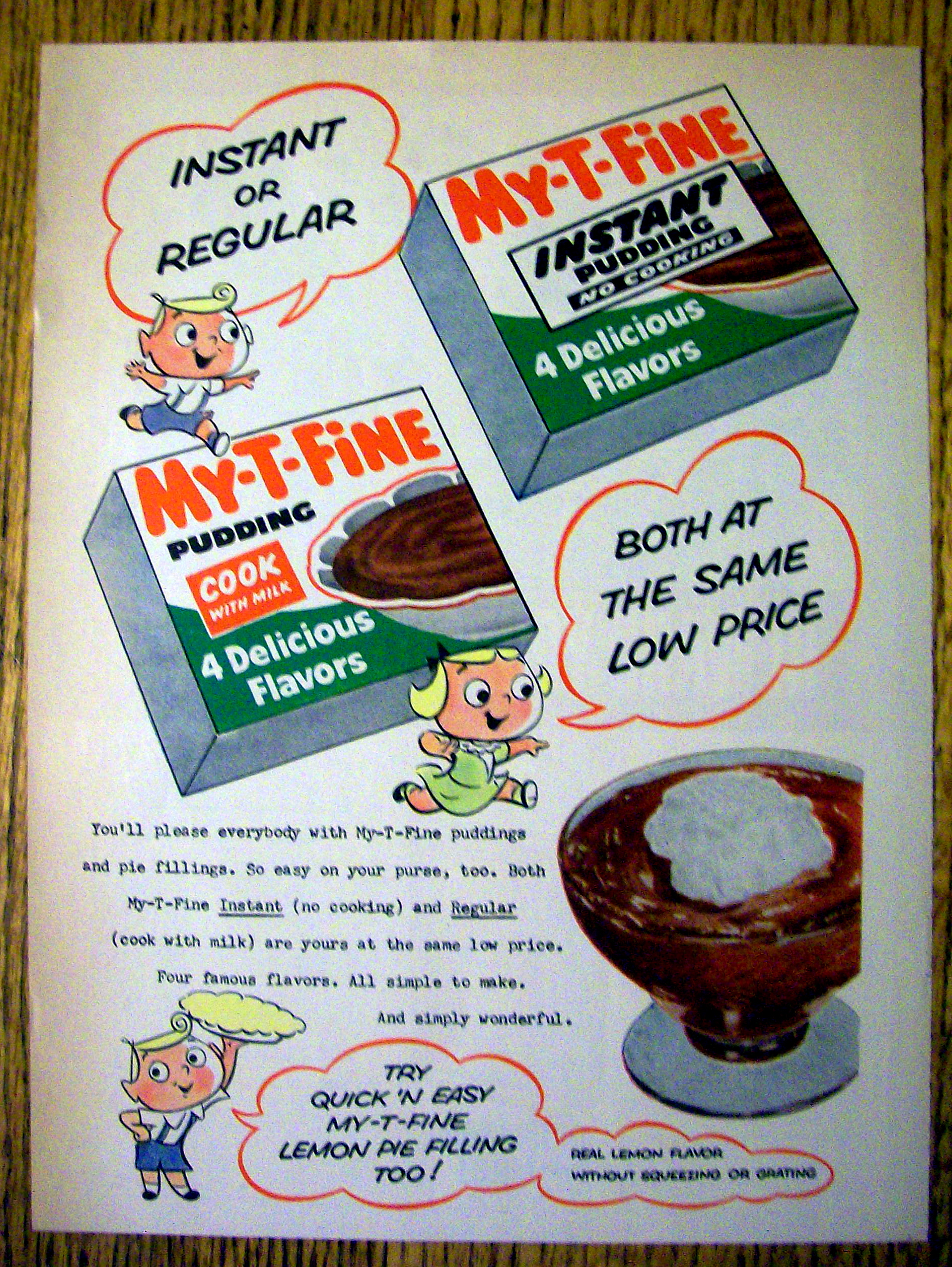 1956 My-T- Fine Pudding with Instant or Regular